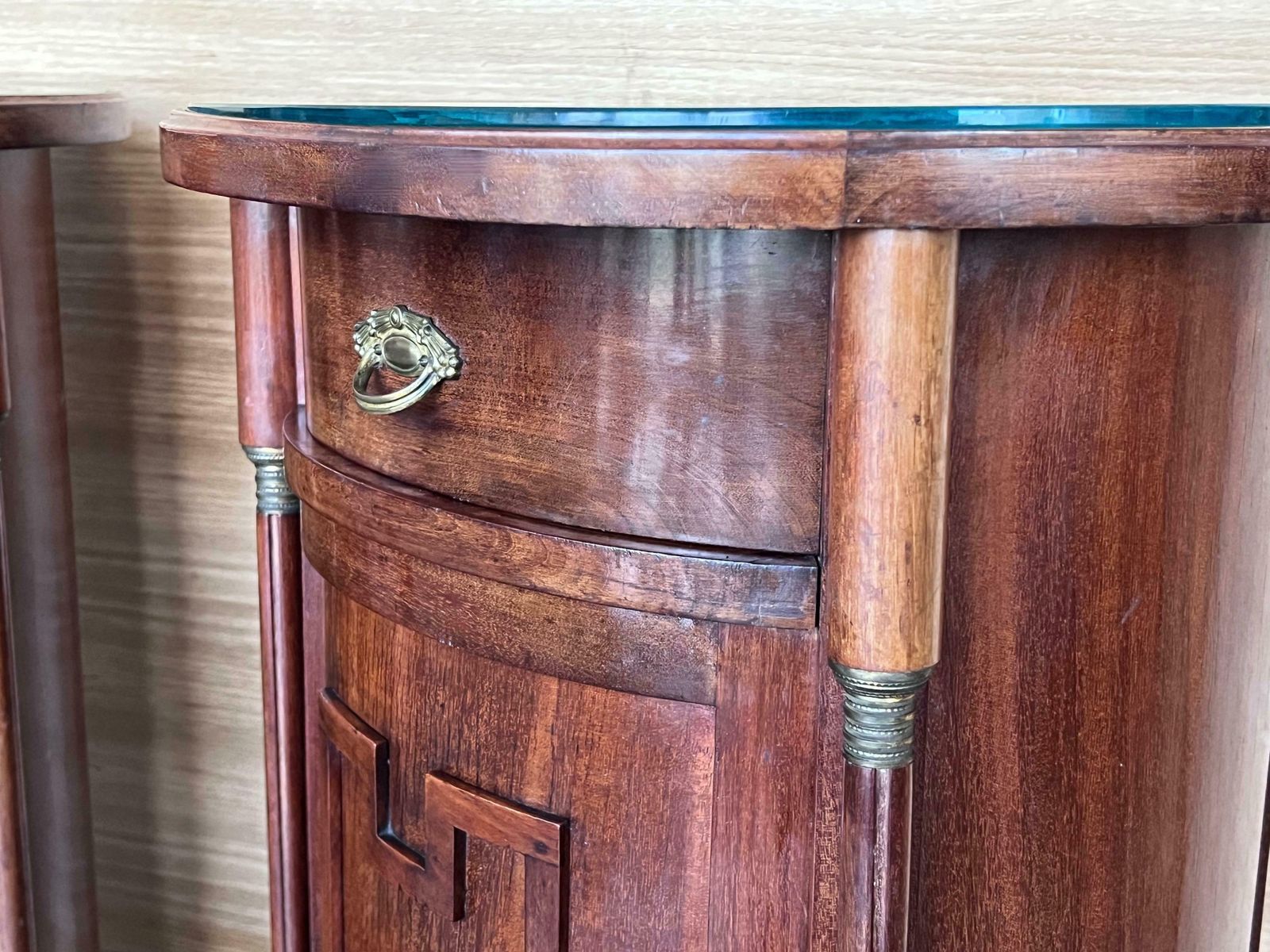 photo buy 1890 Biedermeier Style Drum Tables With Drawer And Door