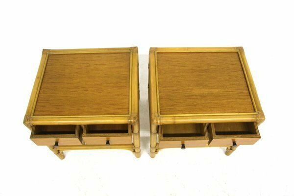 Rattan Bedside Tables From Dux, Sweden, 1960s, Set Of 2 photo 850.0