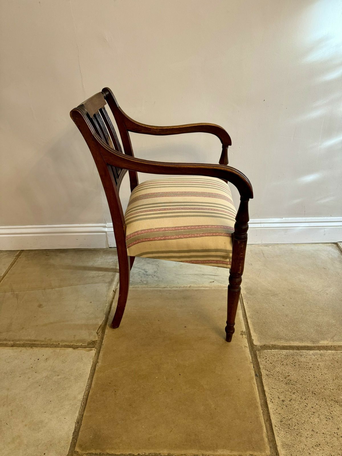 Set Of Ten Antique George III Quality Mahogany Inlaid Dining Chairs photo vintage