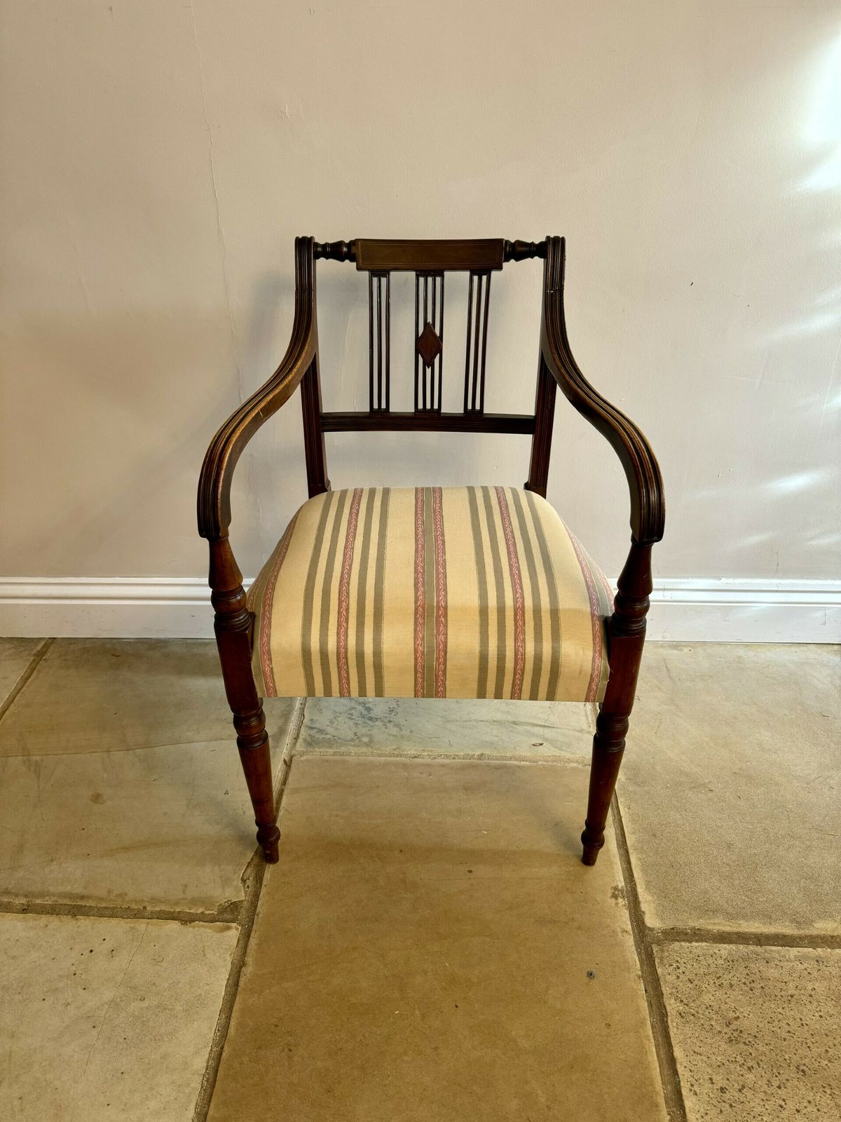 5500.0 Set Of Ten Antique George III Quality Mahogany Inlaid Dining Chairs photo
