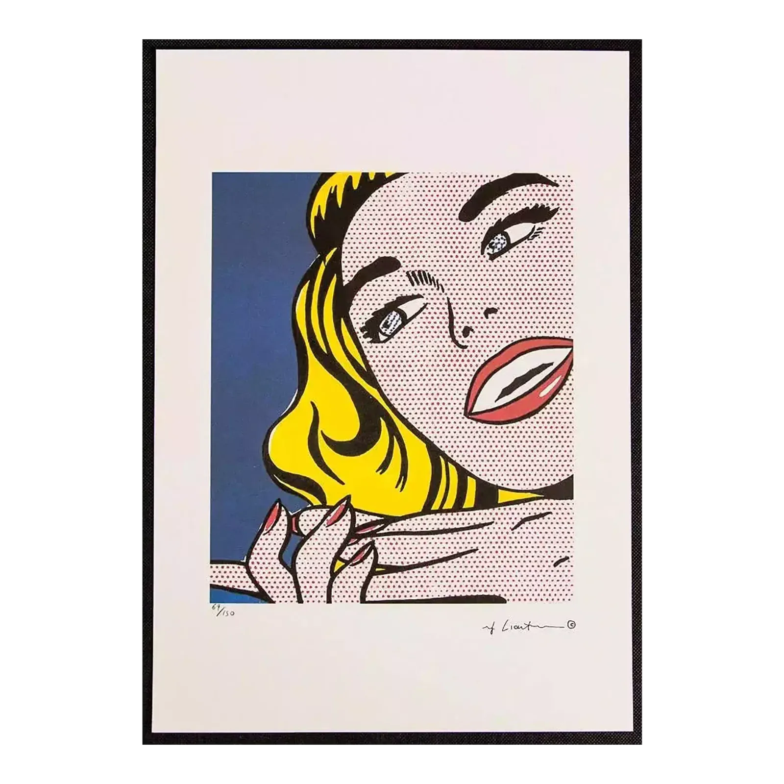 After Roy Lichtenstein, "Girl, 1963" Silk Screen
