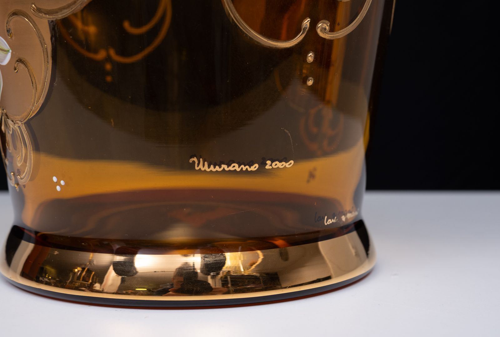 Murano Gold Decorated Glass Ice Bucket photo buy