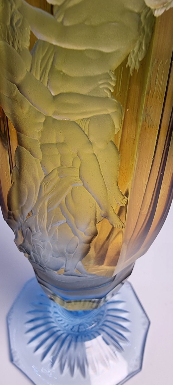 19th Century English Intaglio Engraved Stemmed Goblet, Circa 1880 photo vintage