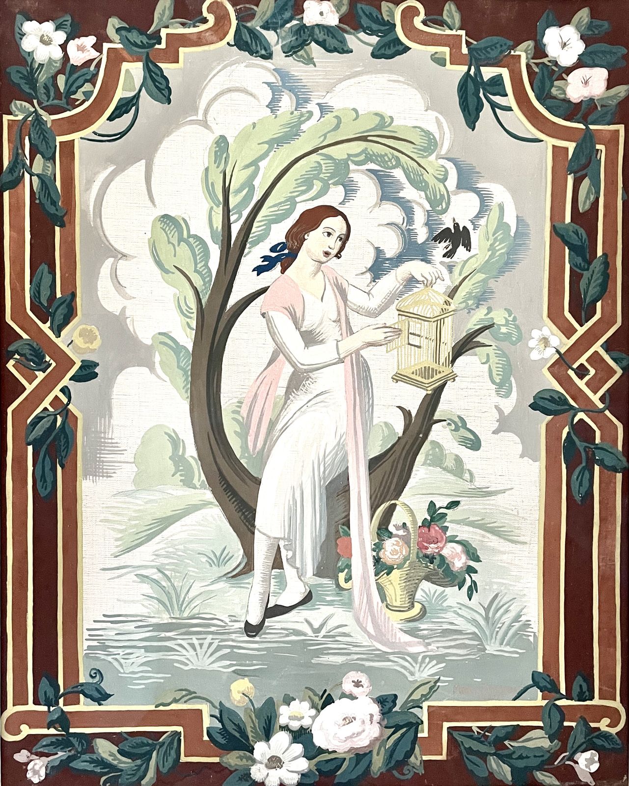 Mary Adshead   Music & Song   A Pair Of 1920s Tempera Paintings photo Art