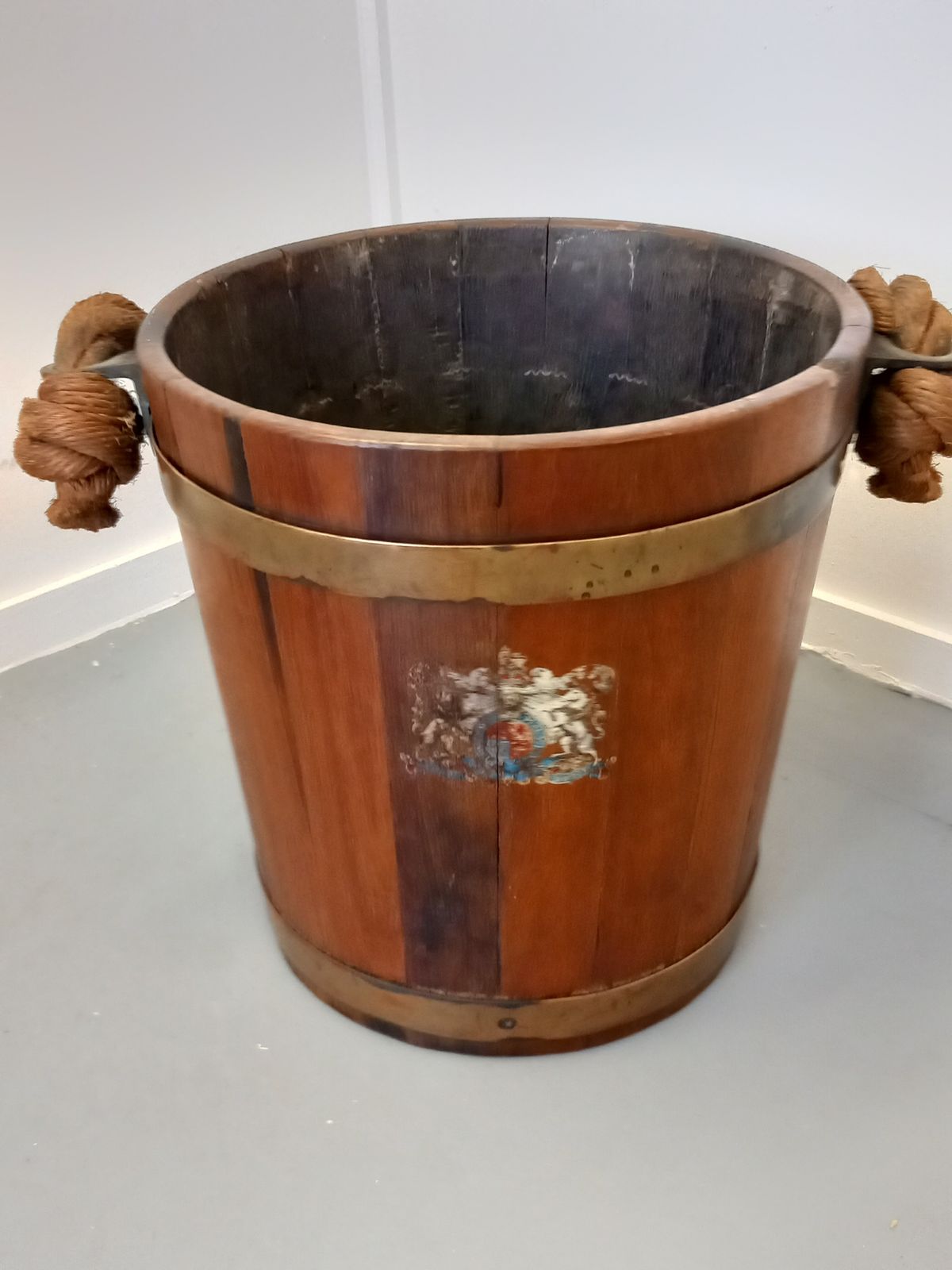 Brass Bound Wooden Bucket, 1910s