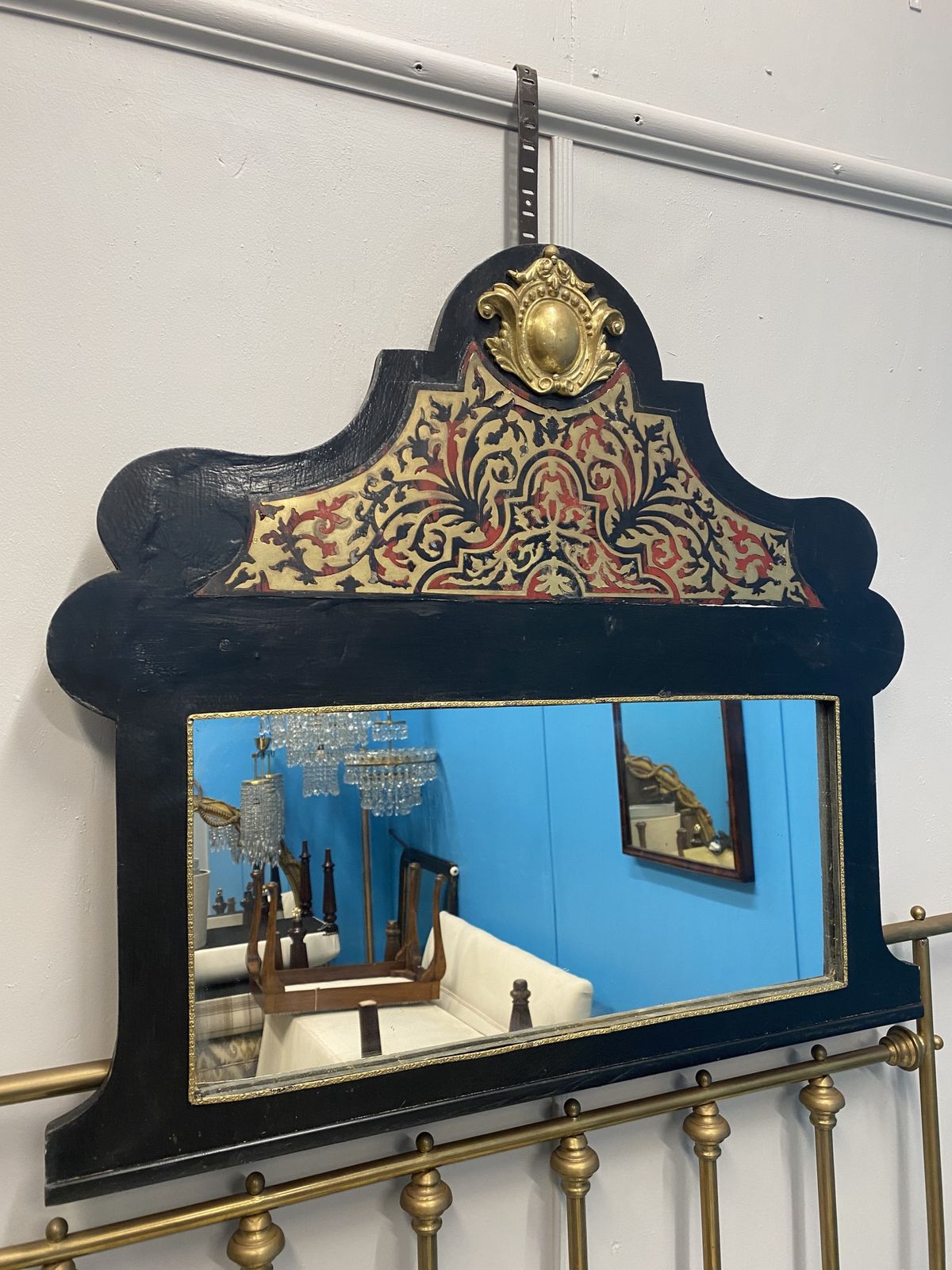Boulle Style Faux Tortoiseshell & Gilt Mirror photo vinterior