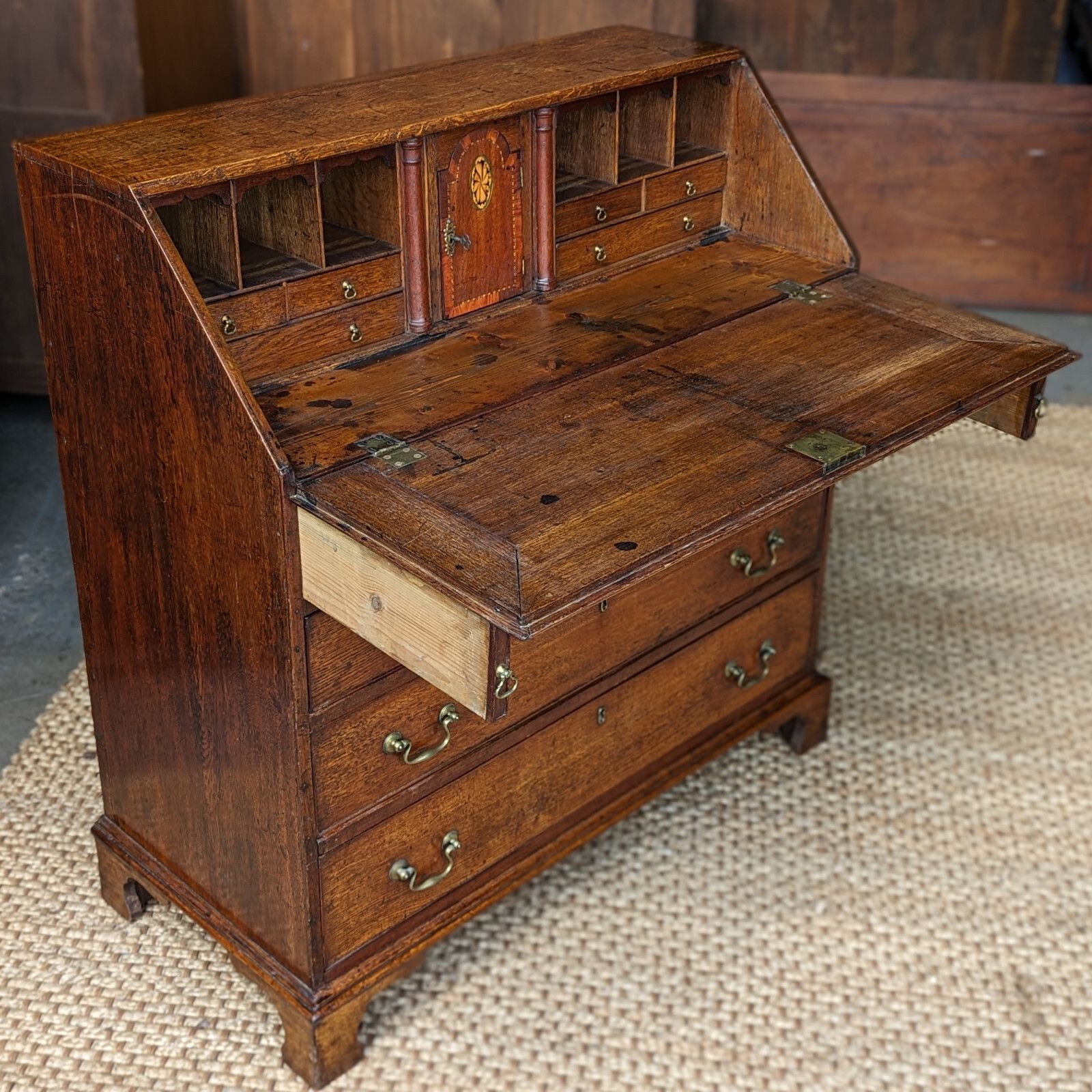 Antique Bureau Country Oak (Delivery Available) C1800 Home Office photo Furniture