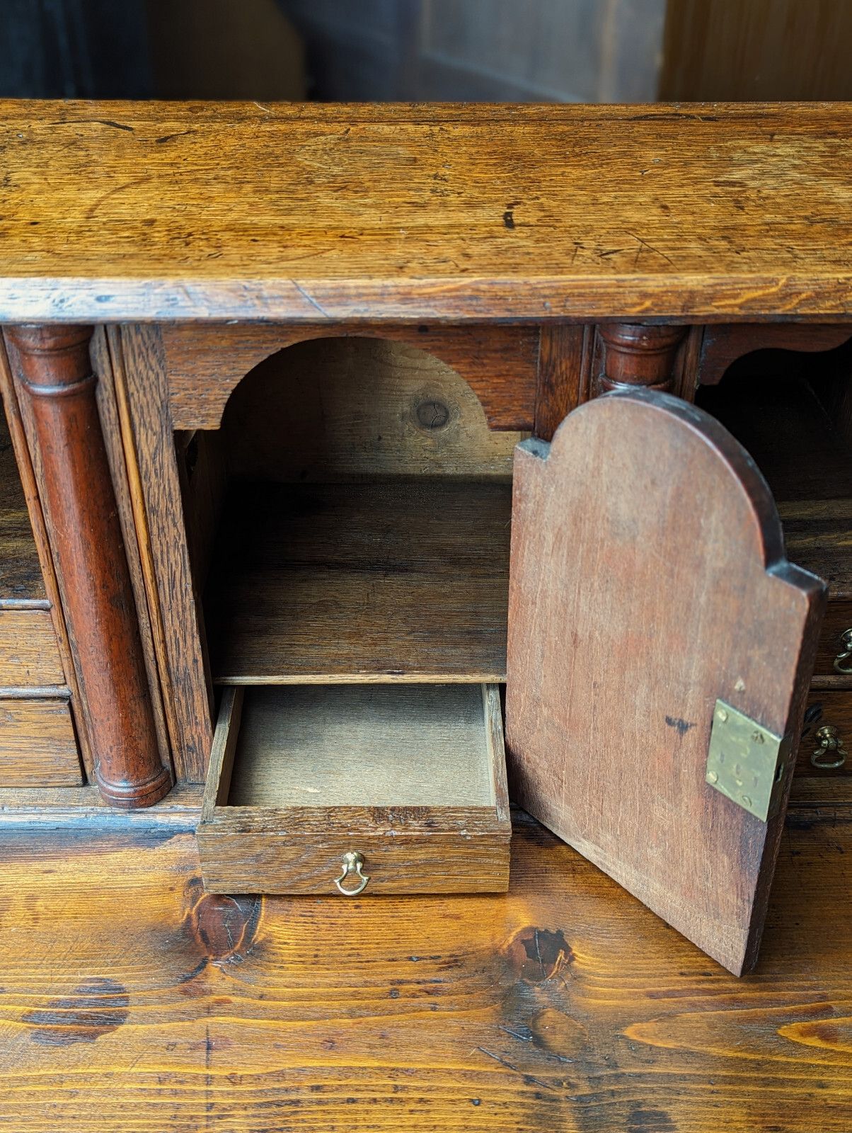 Antique Bureau Country Oak (Delivery Available) C1800 Home Office photo vintage