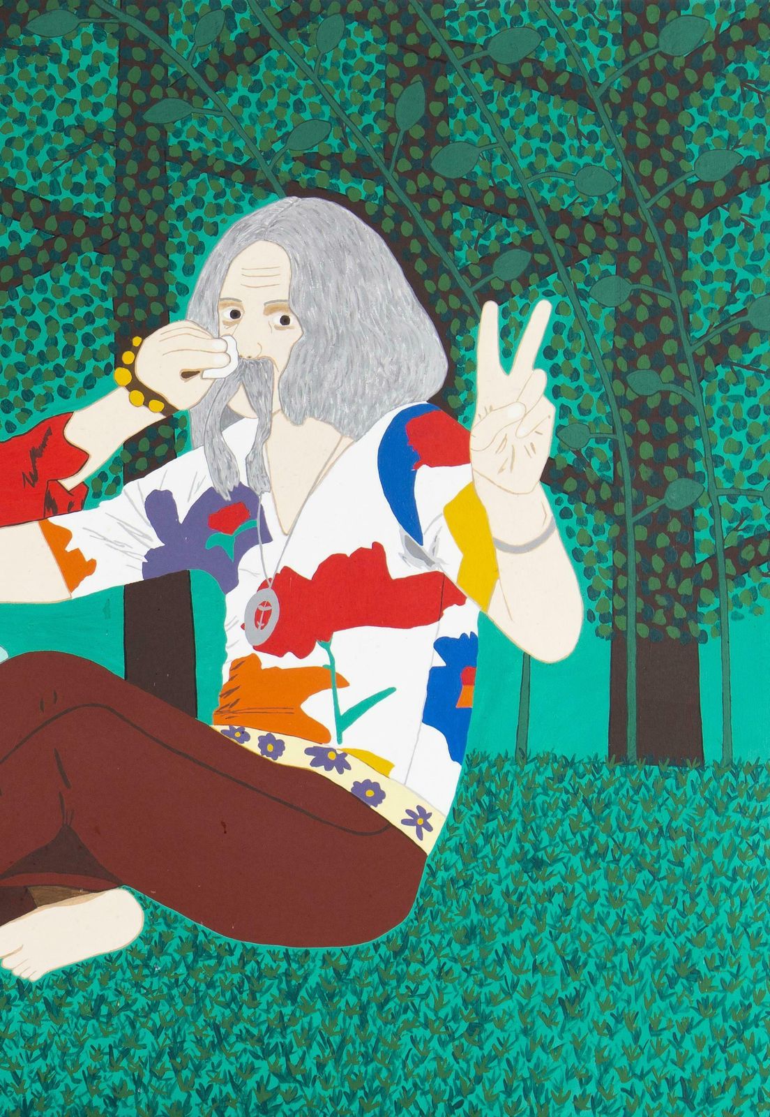 Hecker, Péter (1963): Two Old Hippies With Hay Fever Wiping Eachother's Noses photo for sale
