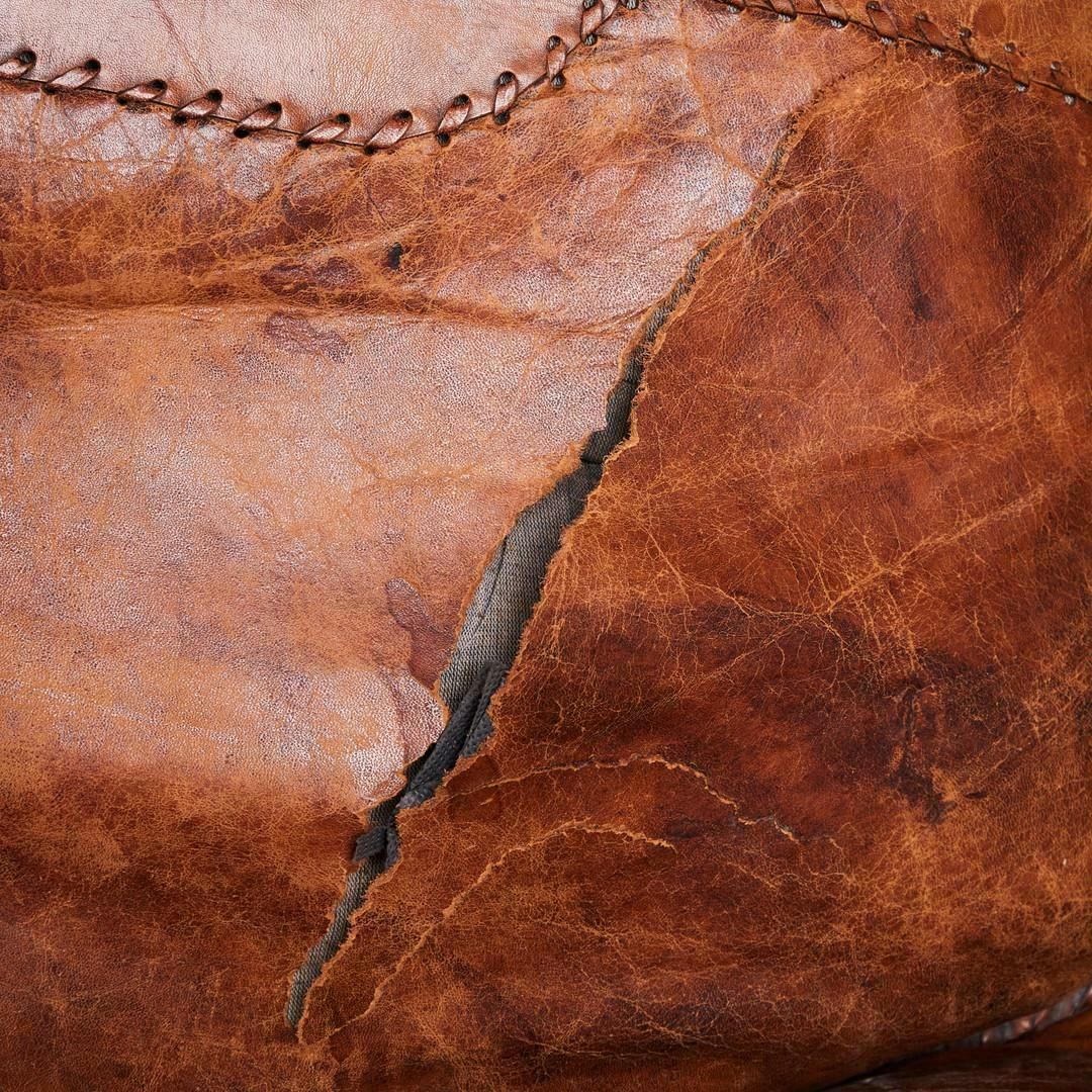 Brazilian Brutalist Patched Leather Lounge Chair, Vintage Chair From 1960s photo vinterior