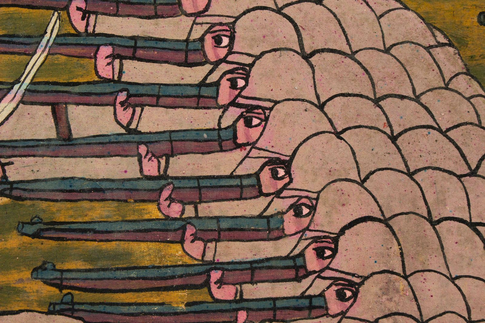 Naive Ethiopian Painting The First Italo Ethiopian War, 1970s photo 10158.0
