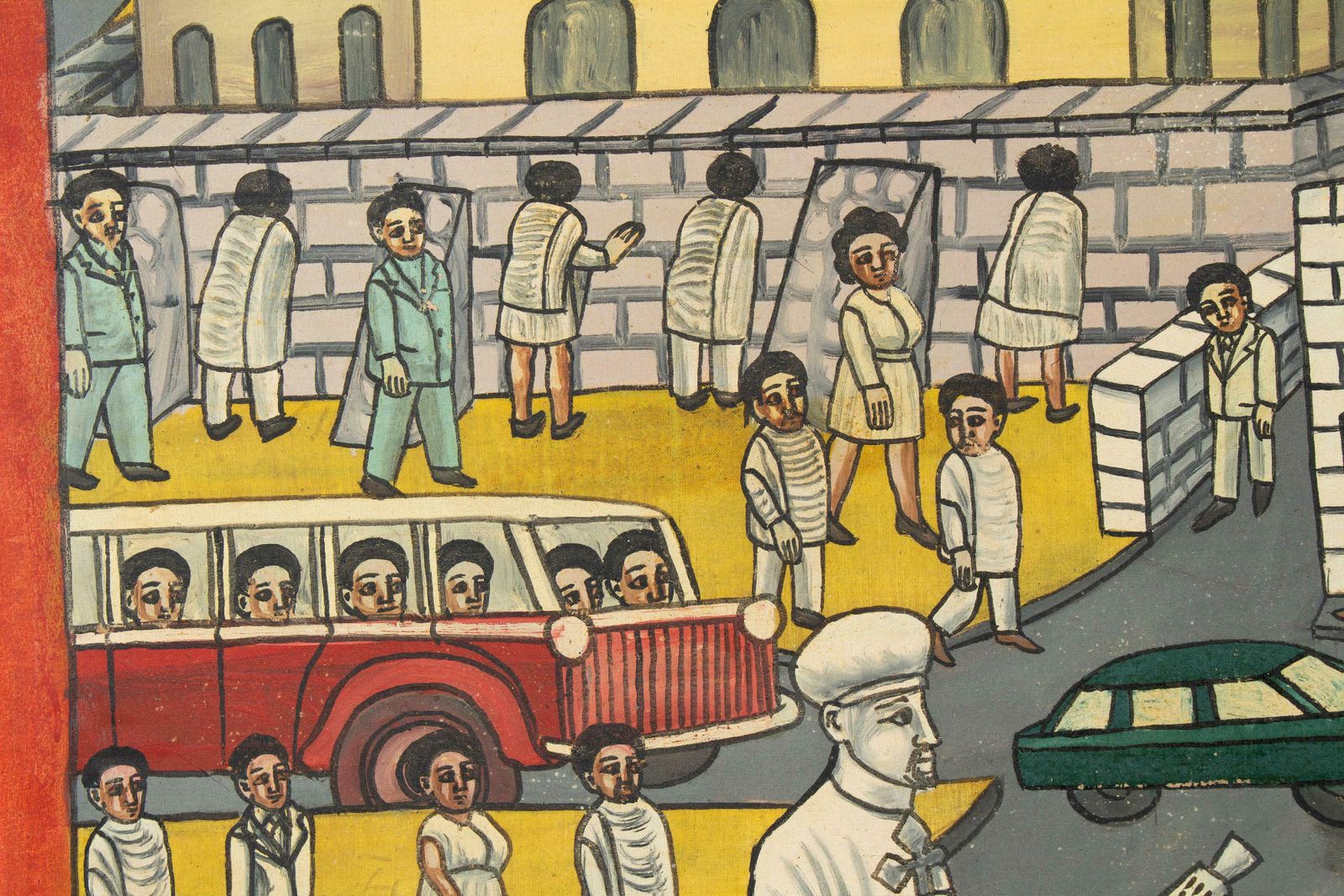Naive Ethiopian Painting, Traffic In Addis Ababa, 1970s photo furniture