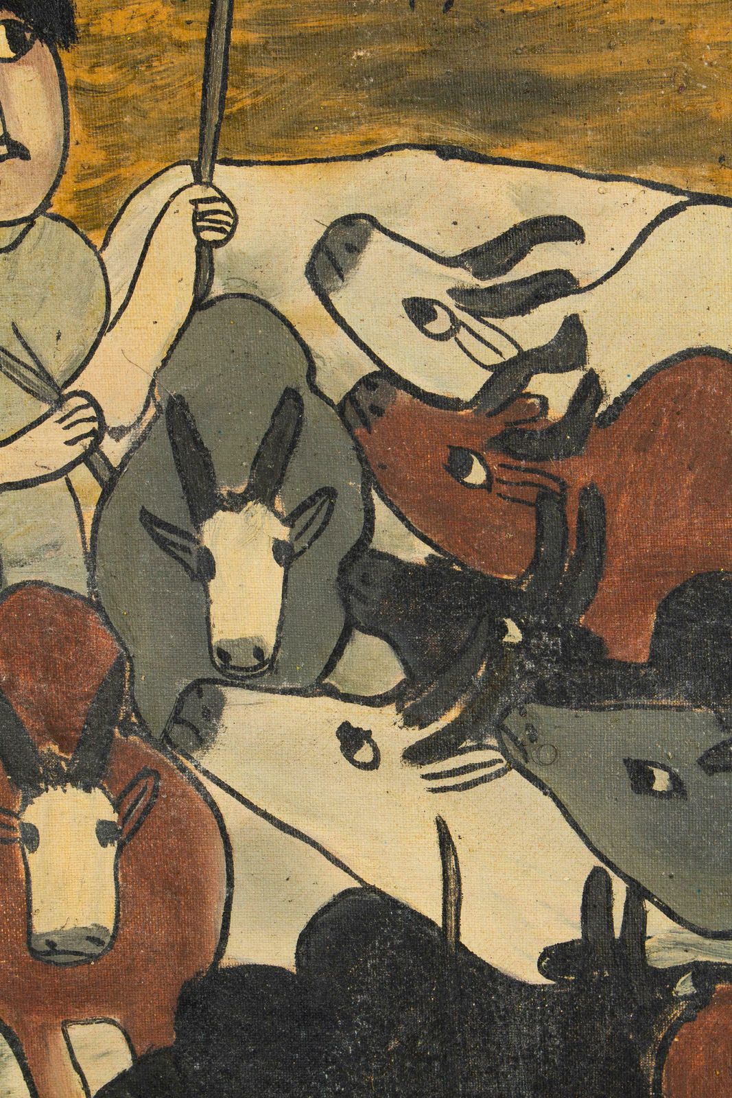 Art Naive Ethiopian Genre Painting, 1970s photo