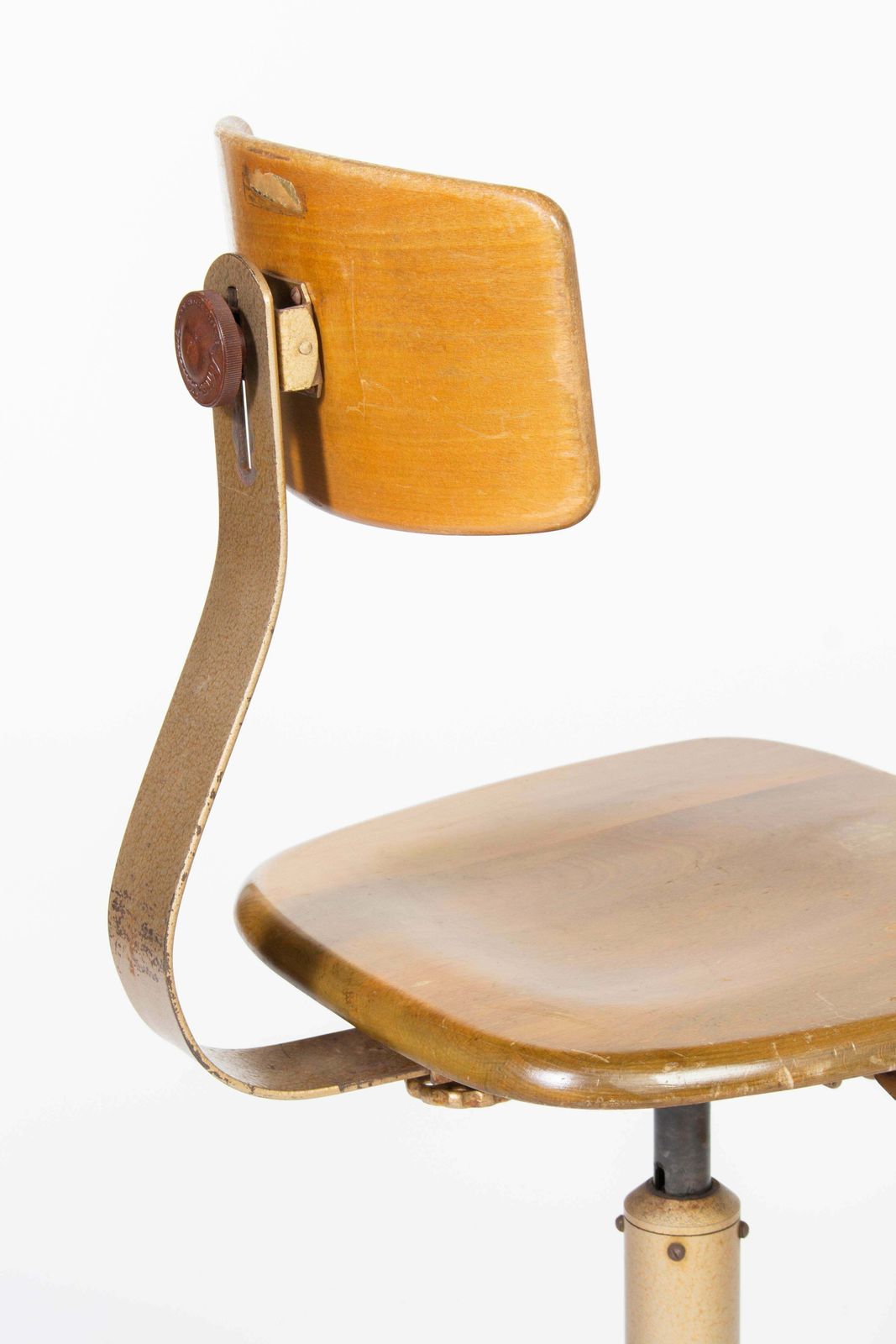 Bauhaus Ama Elastik Wooden Workshop Swivel Chair, Model No. 364 photo Furniture
