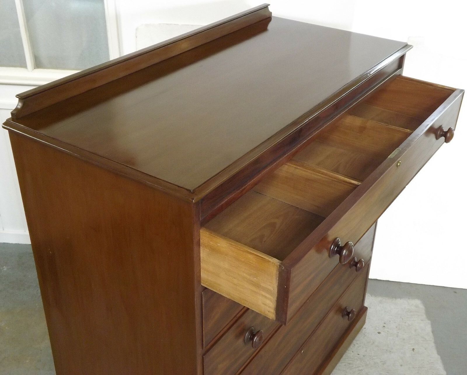 photo for sale Large Linen Chest (Delivery Available) Chest Of Drawers Mahogany & Paint