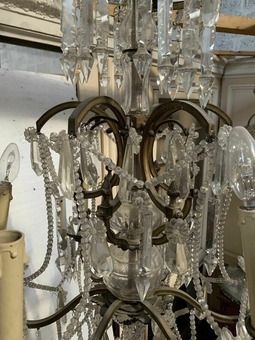 Louis XV Style "Fontaine" Chandelier In Bronze And 20th Century Pendants photo 2074.425