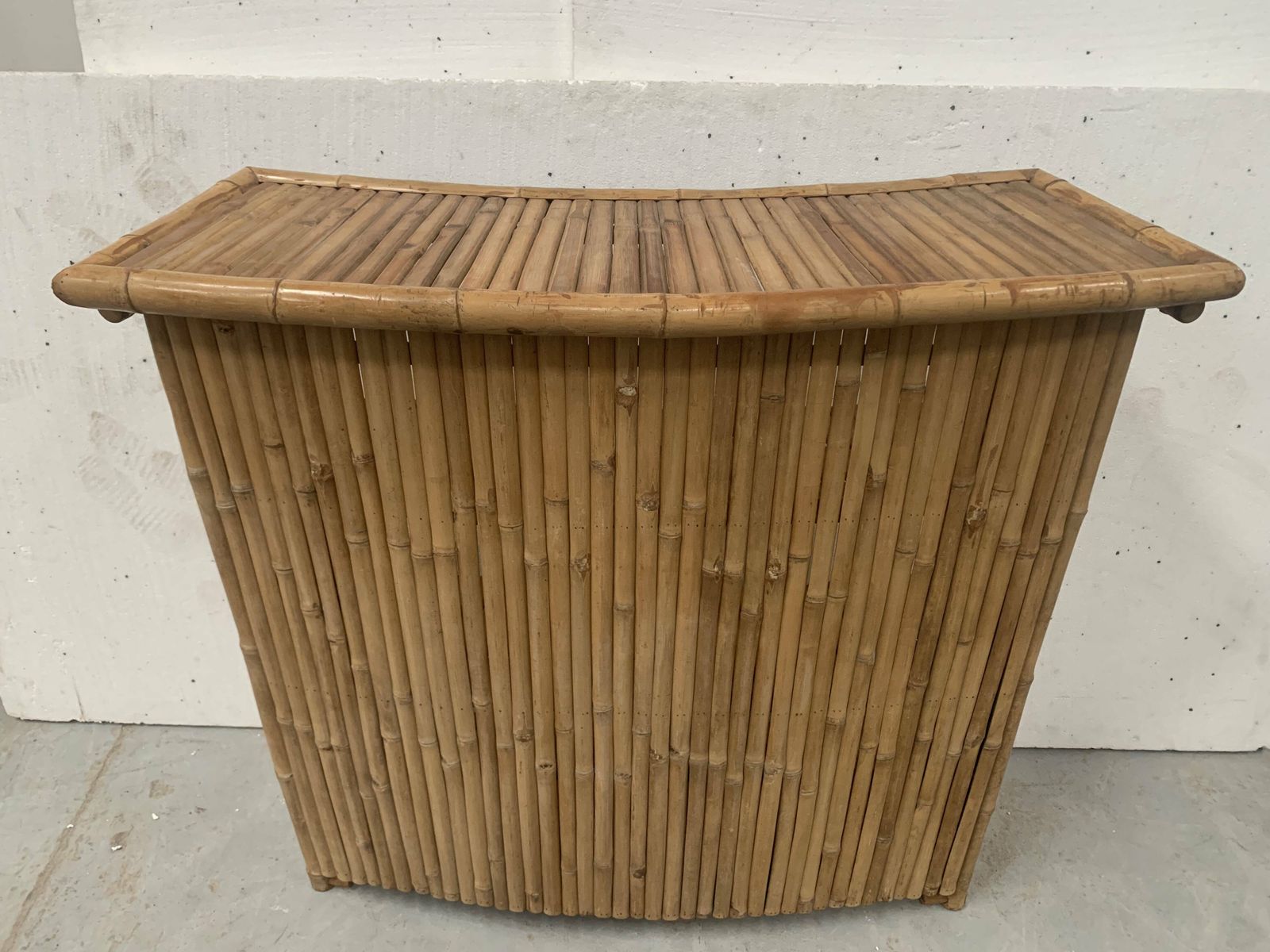 20th Century Woven Bamboo Half Moon Bar photo vinterior