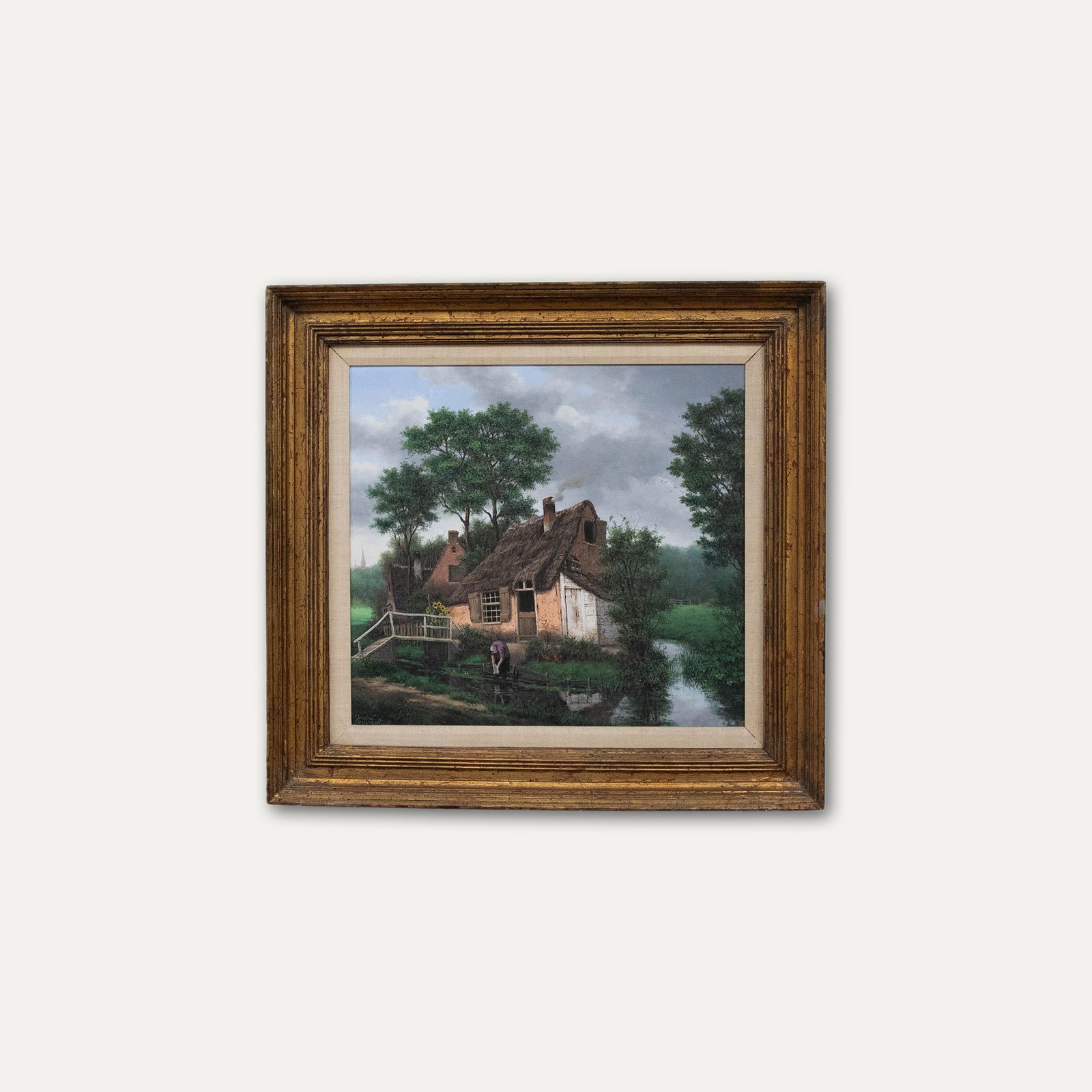 Andre Andreoli (1933 2001) 20th Century Oil, Elbergen, Holland photo vinterior