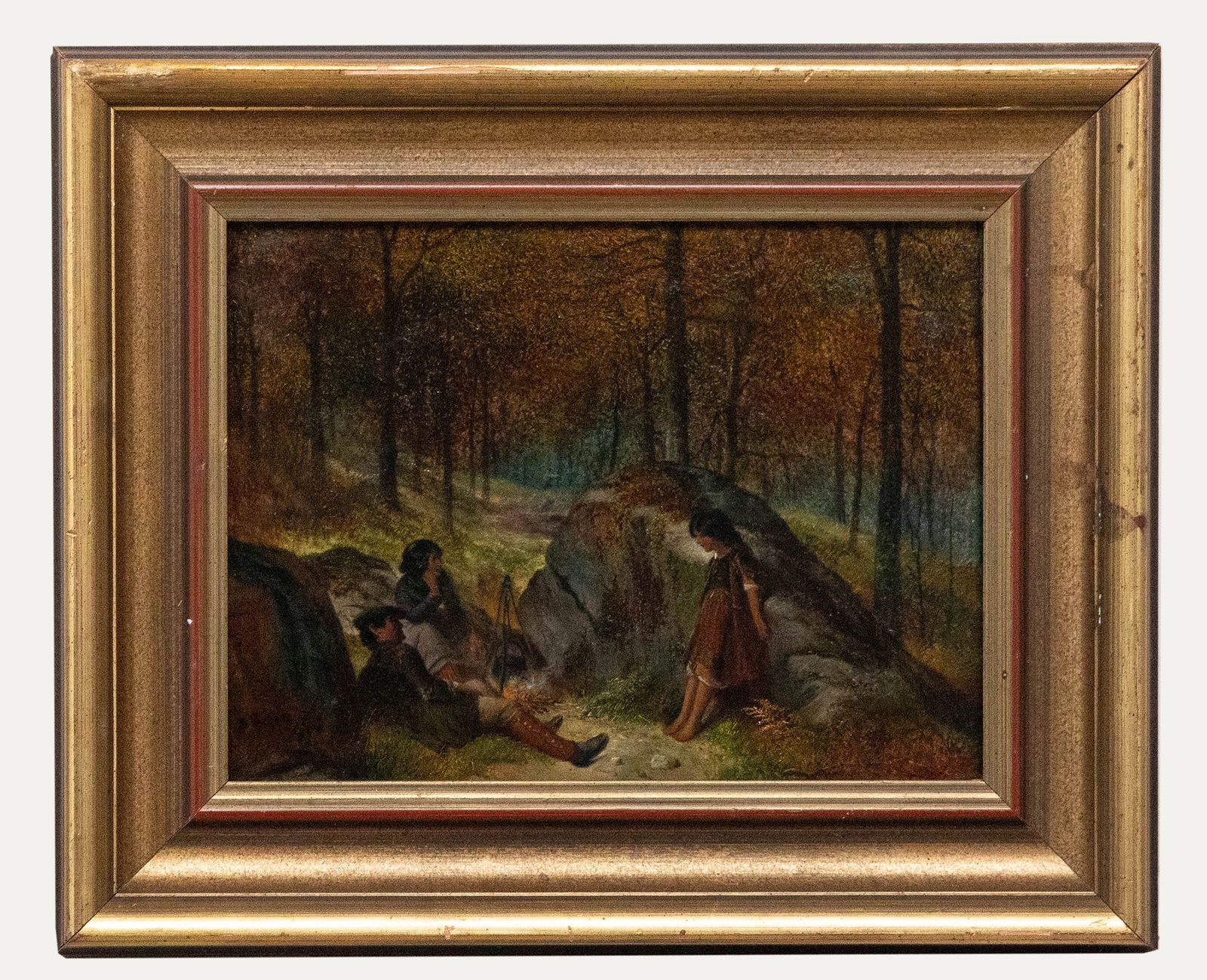 Samuel Baldwin (1818 1891) 1891 Oil, Camping In The Woods