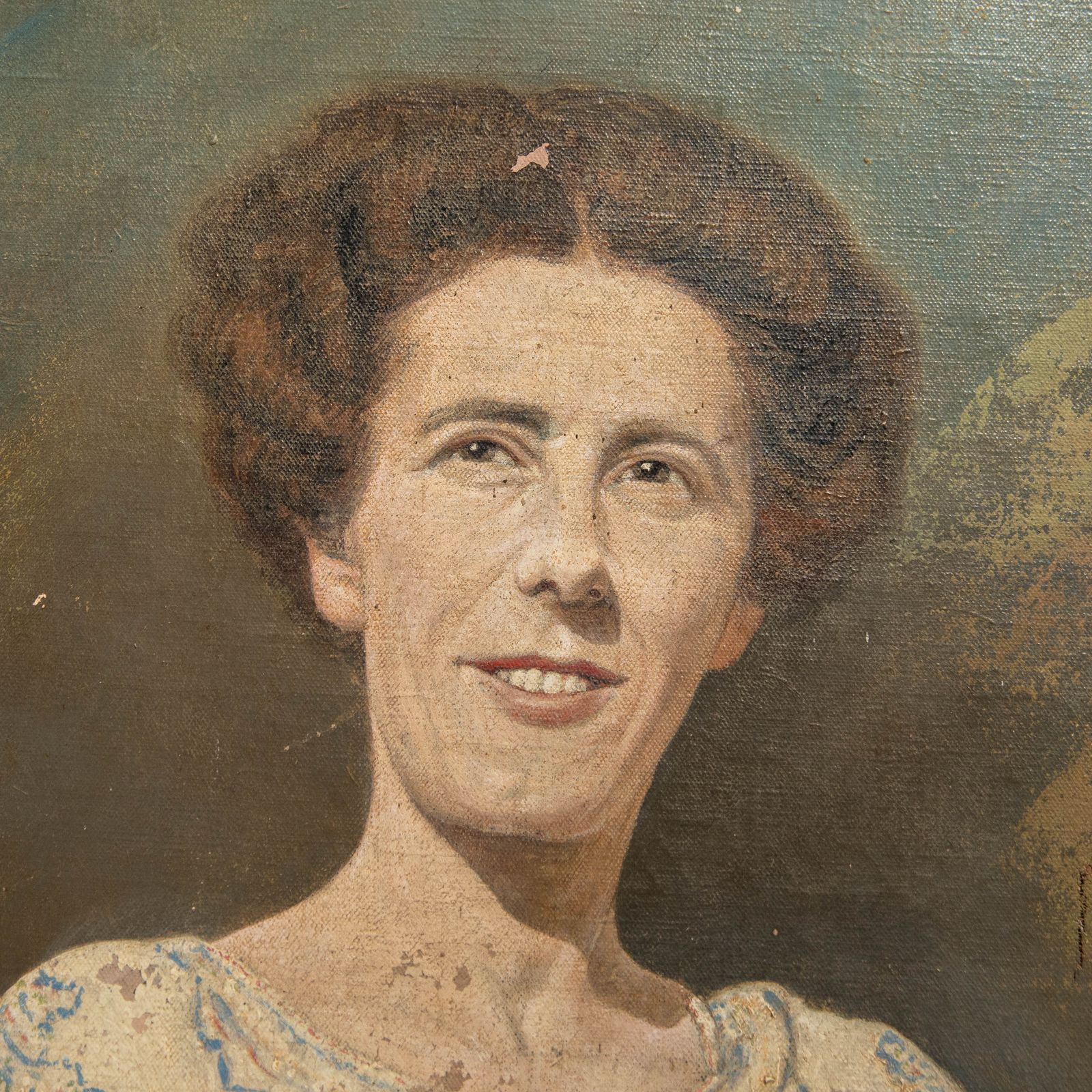 H. W. 1947 Oil For Restoration, Lady With The Flower Basket photo 260.0