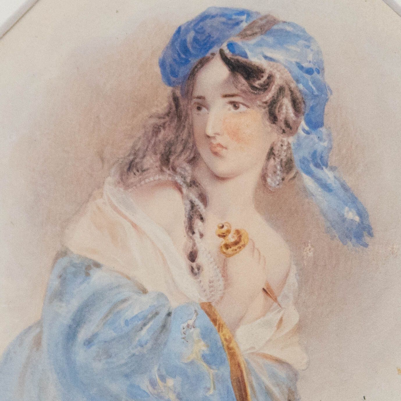 Alfred Edward Chalon Ra (1780 1860) 19th Century Watercolour, Lady With Dagger photo Art