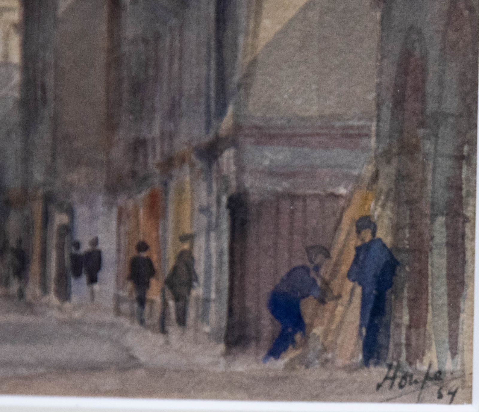 Howfe French Mid 20th Century Watercolour, Saint Martin Tower, Vendome photo vinterior