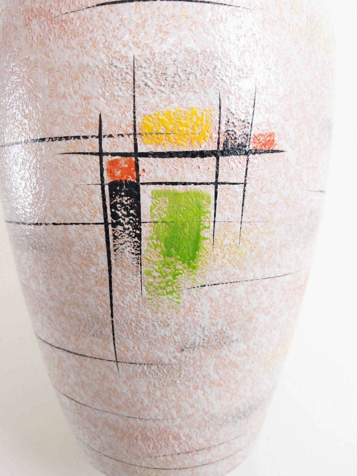 Large Scheurich 1950s Floor Vase   Mid Century Ceramic Hand Painted Vase   Form 239 30 photo for sale