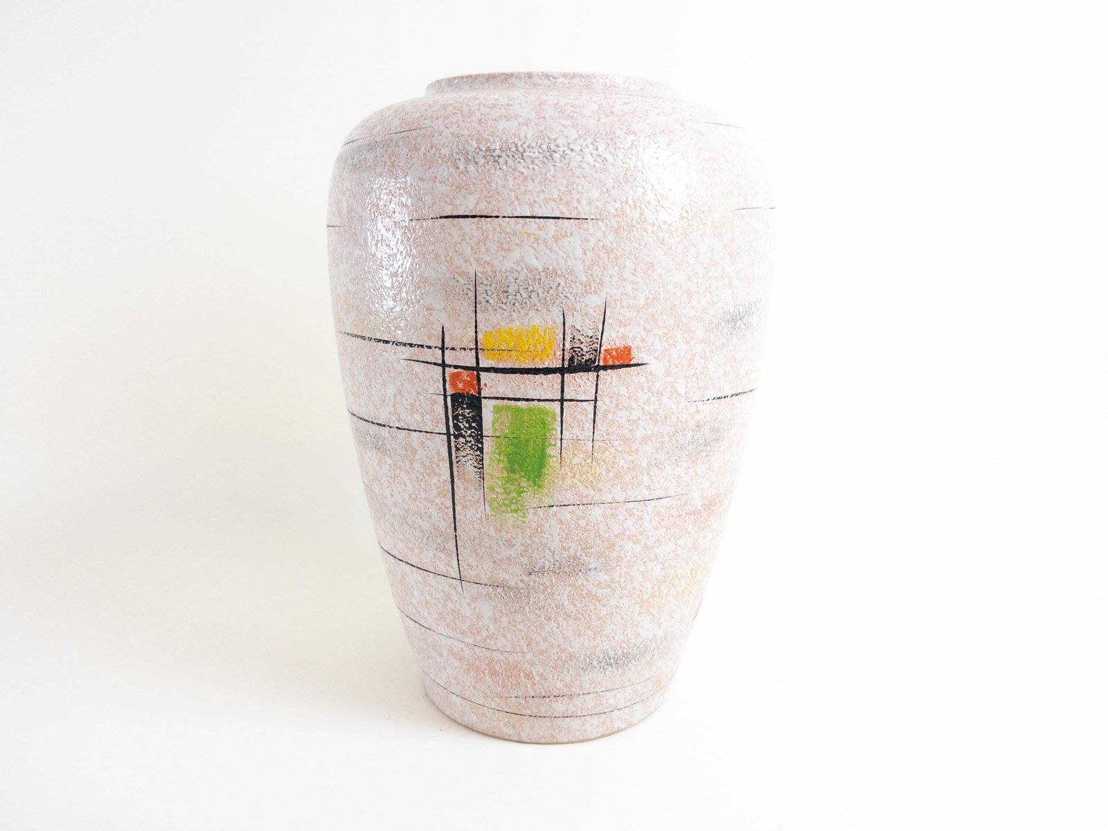 Large Scheurich 1950s Floor Vase   Mid Century Ceramic Hand Painted Vase   Form 239 30 photo Home Decor