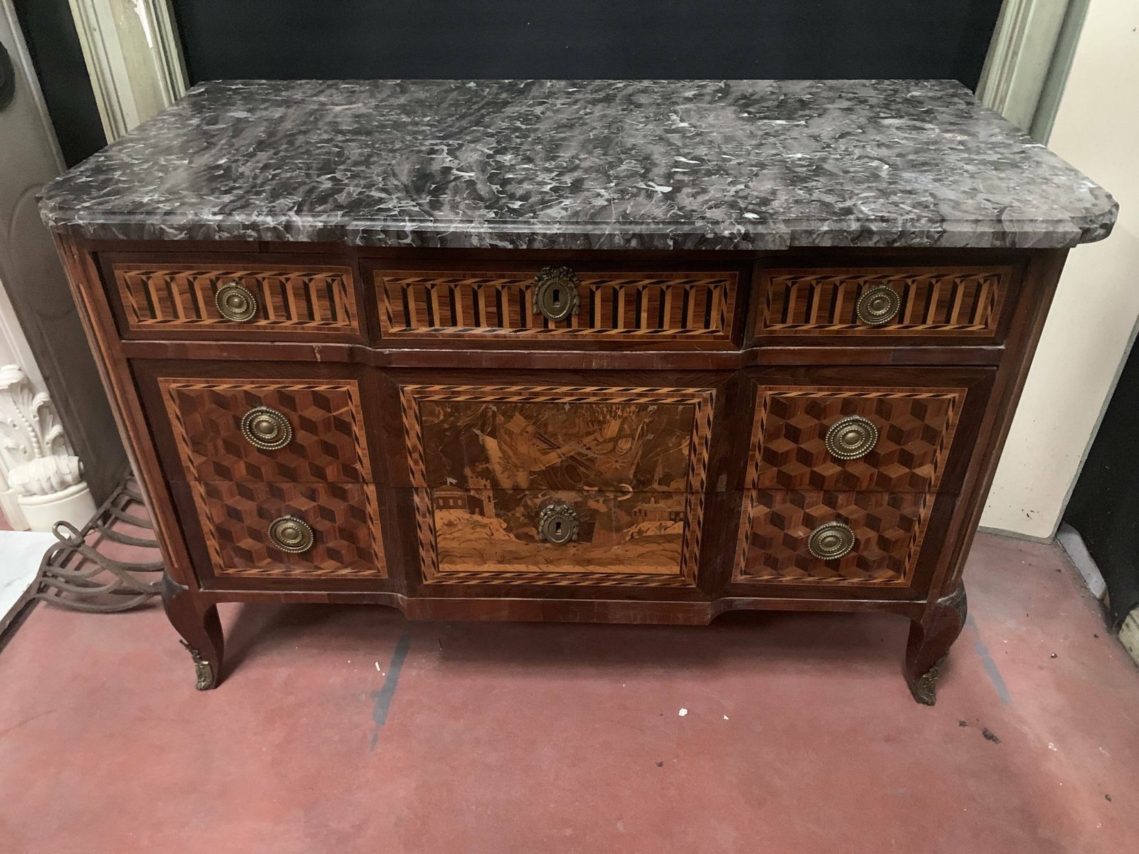 Transition Chest Of Drawers In Rosewood And Amaranth Veneer, 19th Century photo furniture