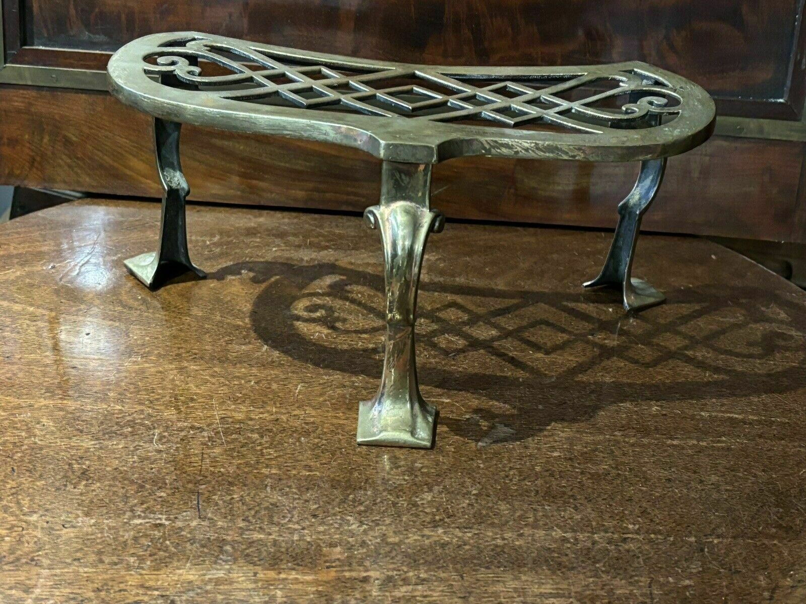 Antique Brass Footman, Kettle Stand photo for sale