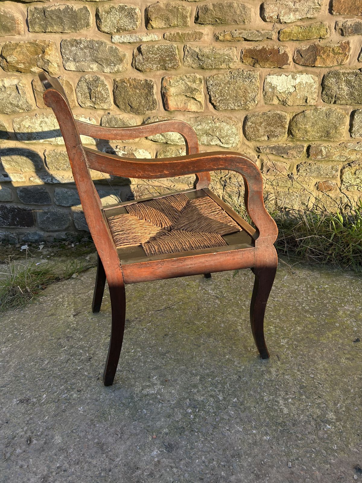 Victorian, Farm House, Sussex Arm Chair With Rush Seat. photo Furniture