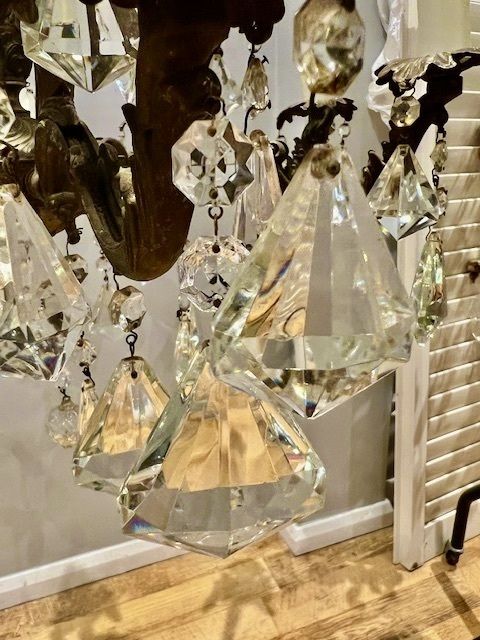 photo furniture A Pair Of Dark Framed Twelve Light Of French Rococo Chandeliers