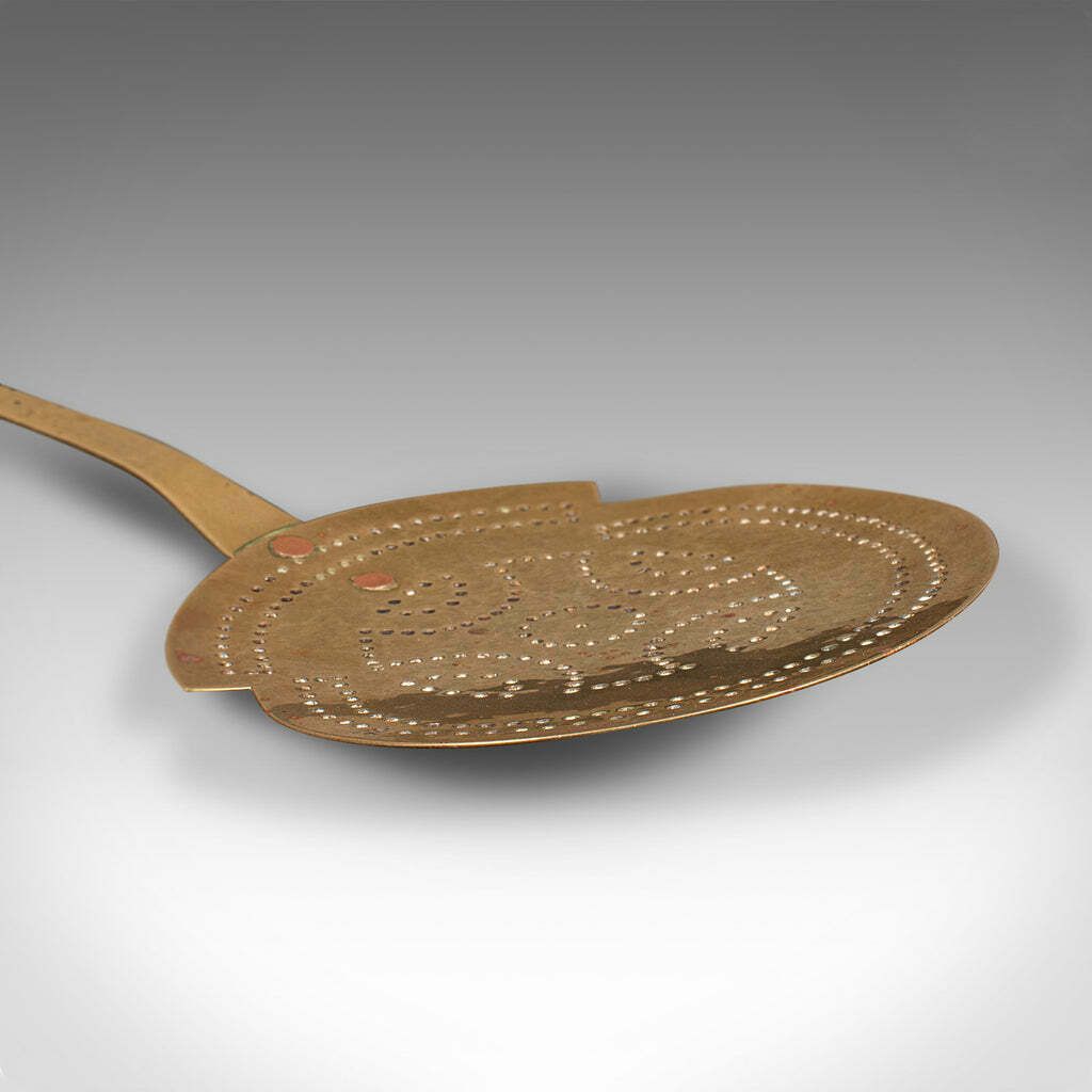 Antique Muffin Toaster, English, Brass, Fireside Warmer Tool, Georgian, C.1800 photo vinterior