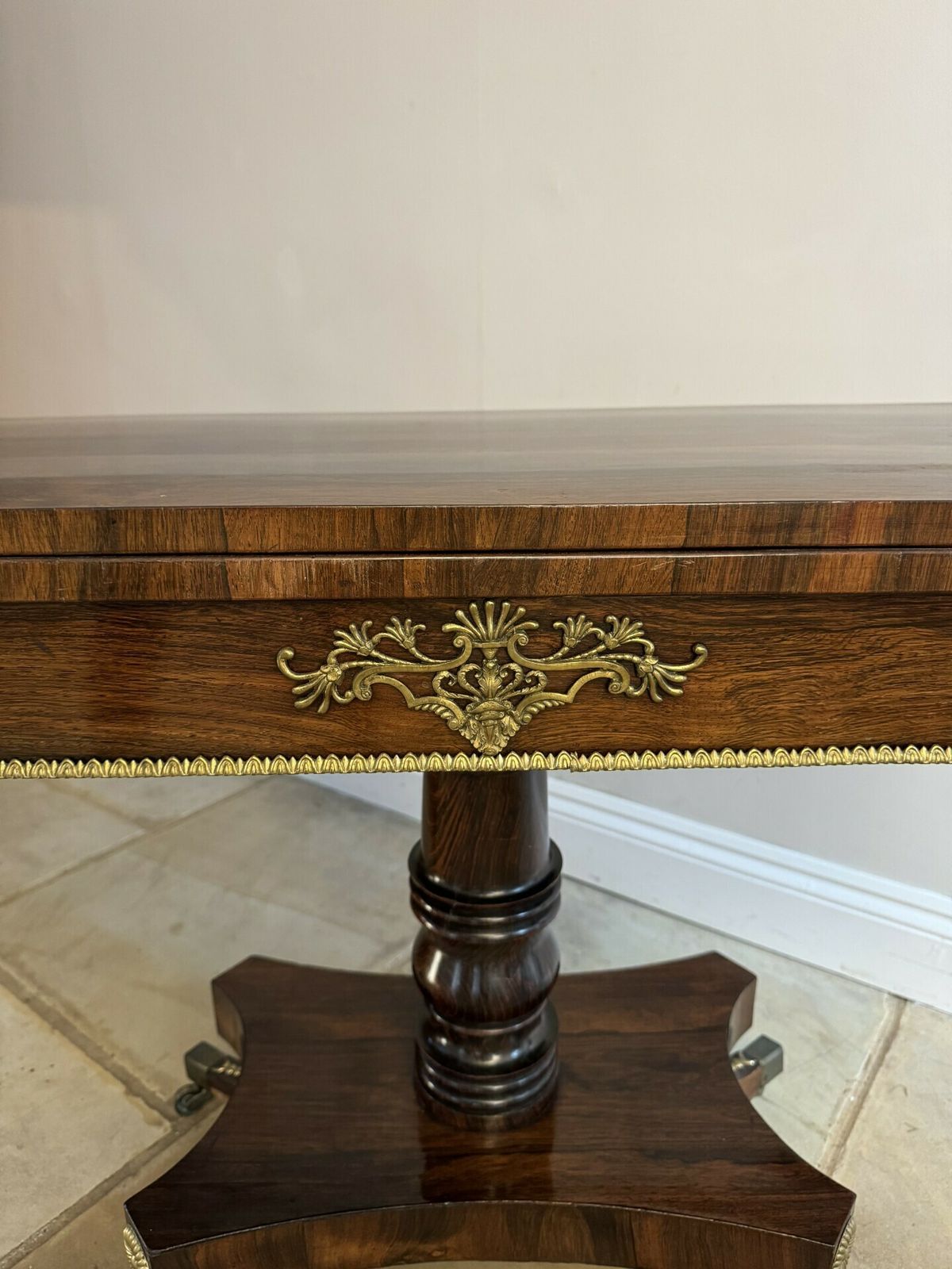 Pair Of Antique Regency Outstanding Quality Rosewood Card Tables photo Furniture