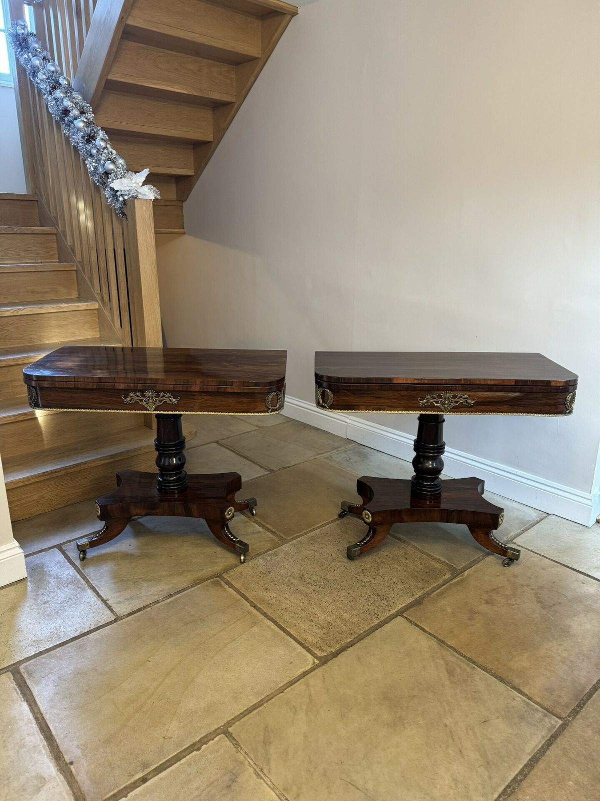 Pair Of Antique Regency Outstanding Quality Rosewood Card Tables
