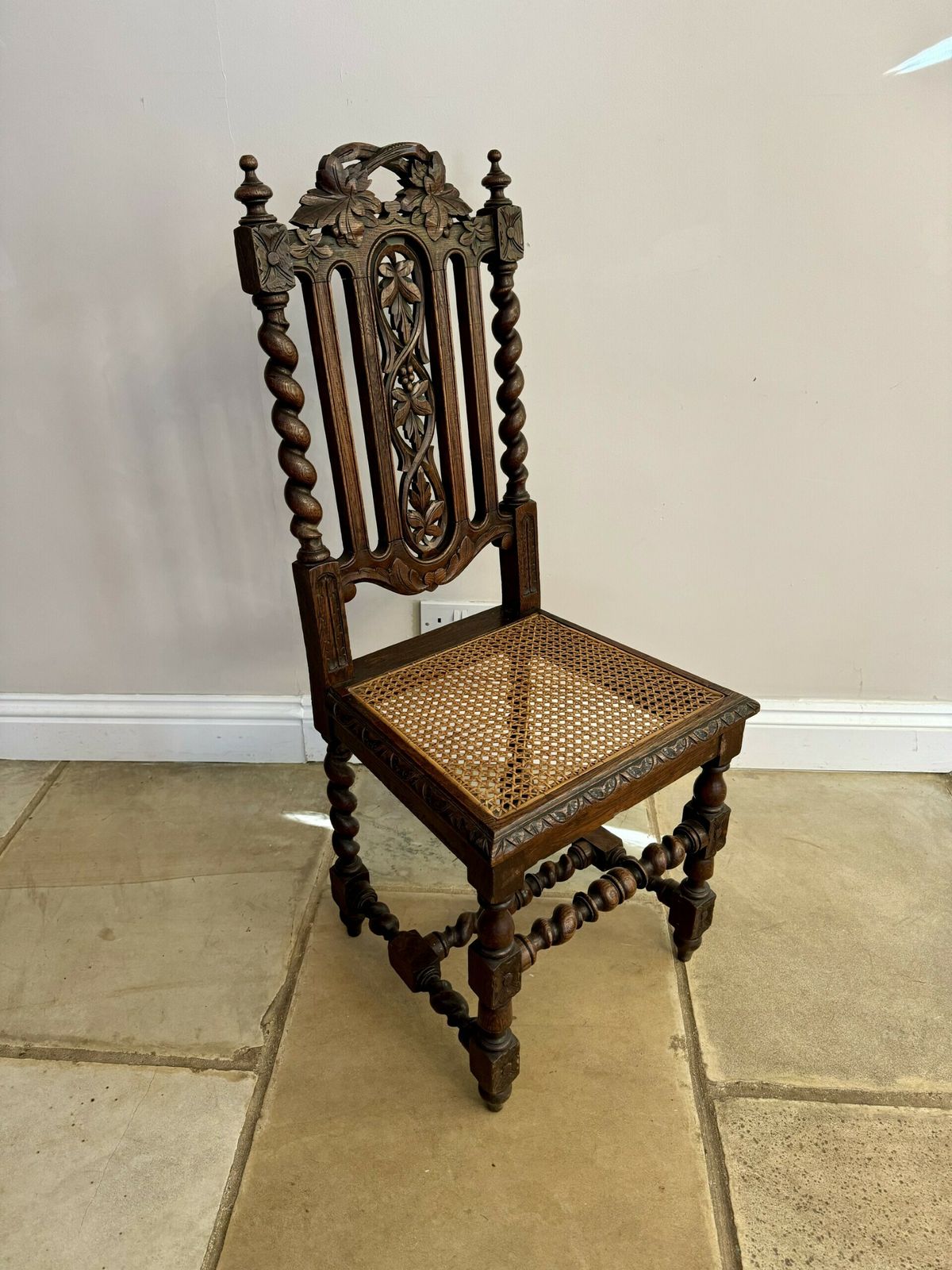 Stylish Set Of Eight Antique Quality Carved Oak Dining Chairs photo buy