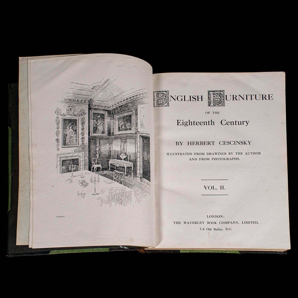 3vols Antique Reference Books, English Furniture Of The 18th Century, Cescinsky photo buy