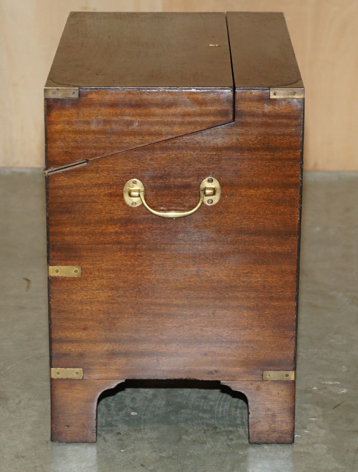 Furniture Fine Antique Victorian Mahogany Military Campaign Drinks Cabinet Hidden Inside photo