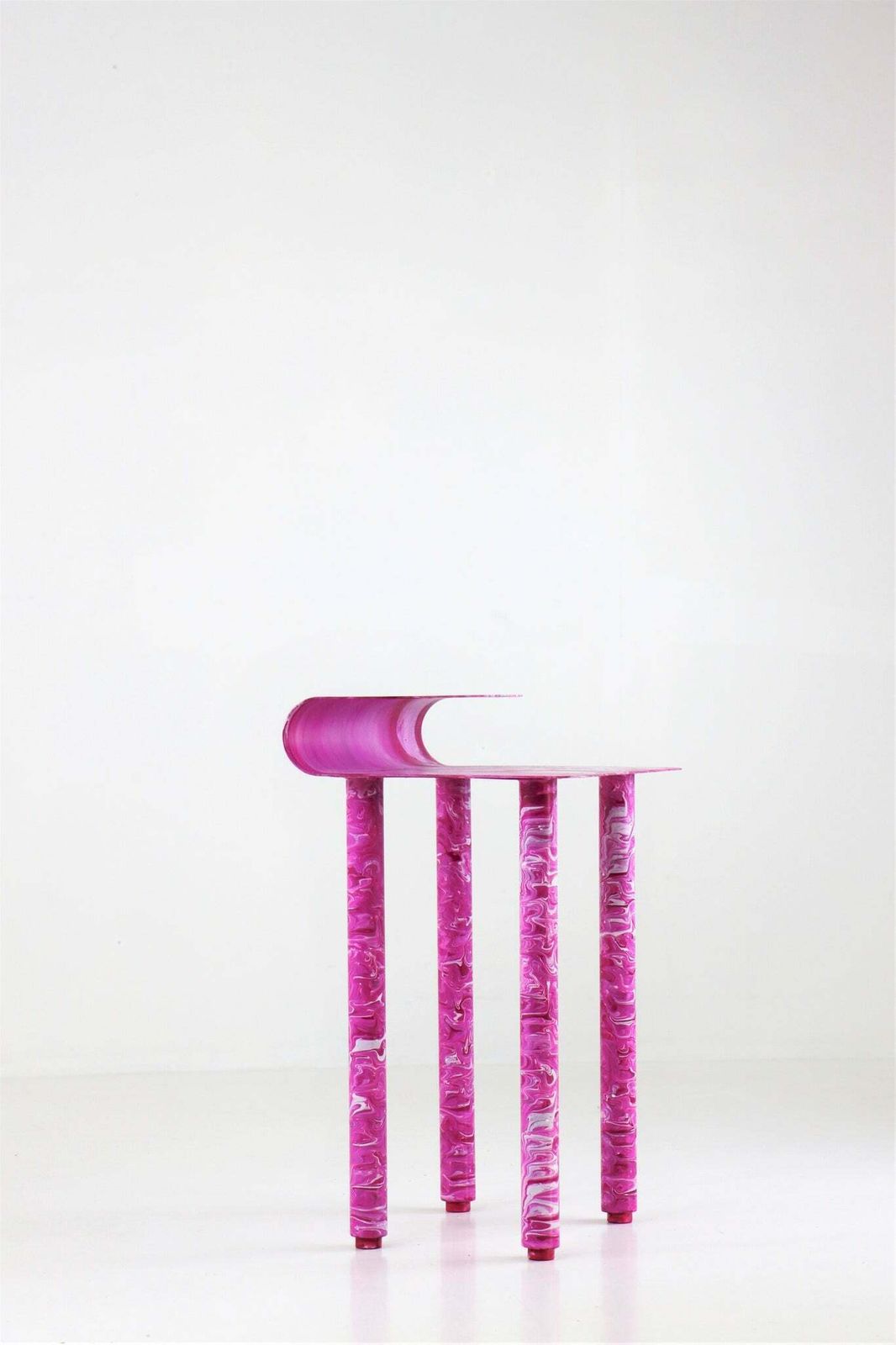 Side Table / Bedside Table   Modern Unique Design Pink