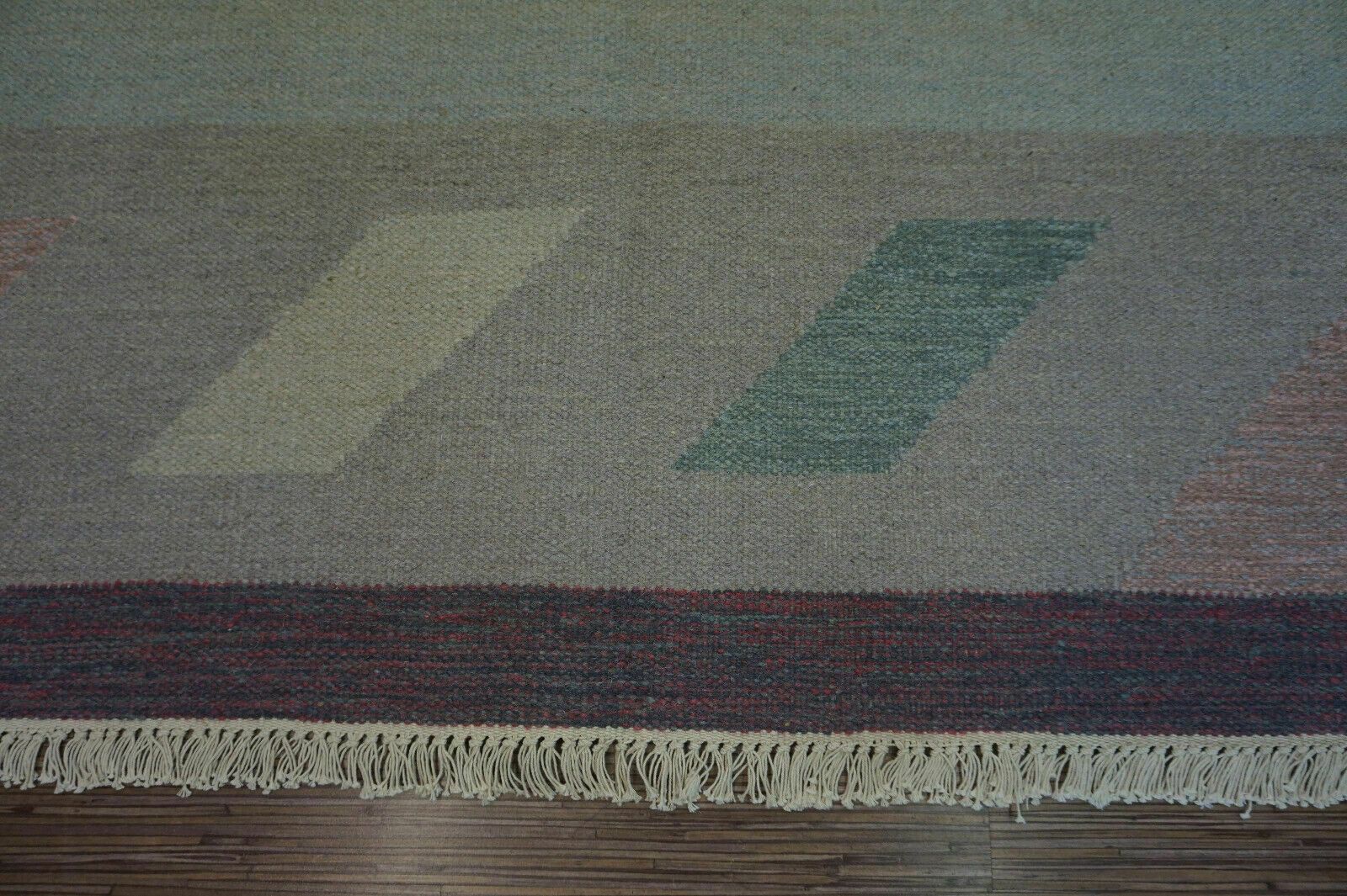 photo for sale Handmade Vintage Indian Dhurrie Kilim Rug 8.4' X 9.6', 1970s
