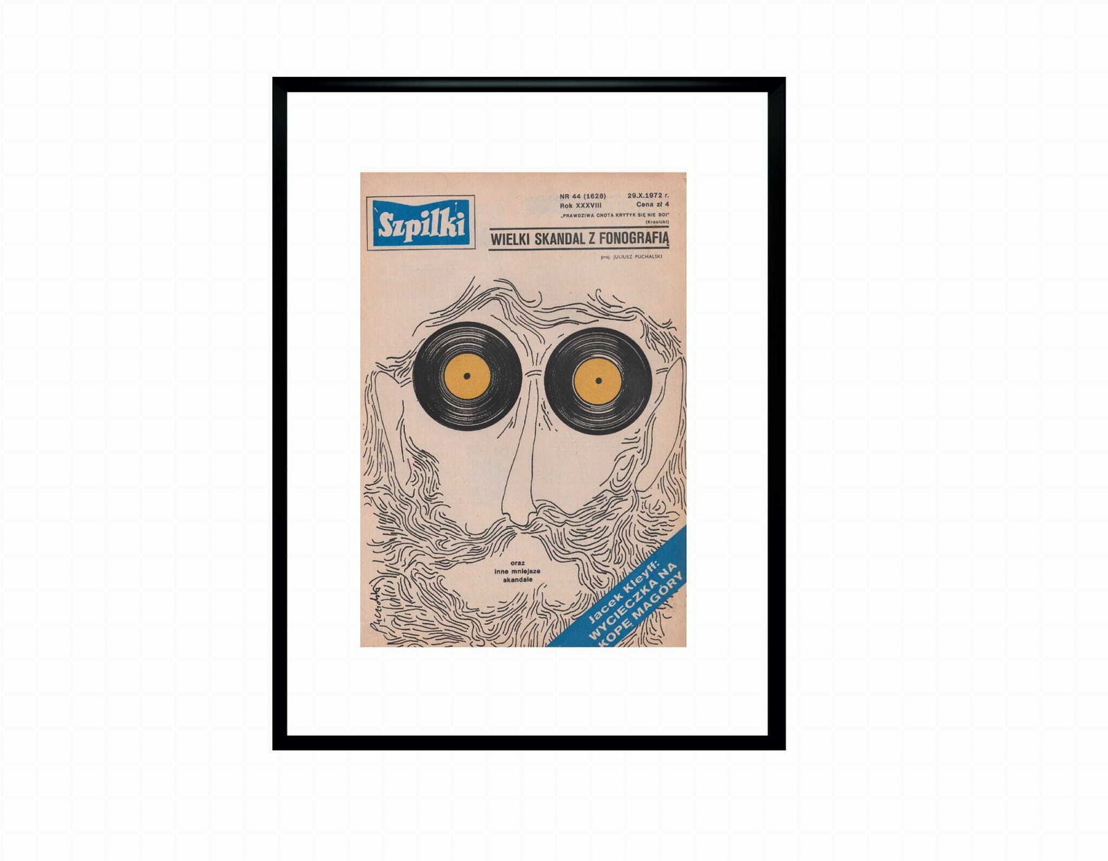 Framed Cover Of The Szpilki Magazine By Juliusz Puchalski From 1972 photo furniture