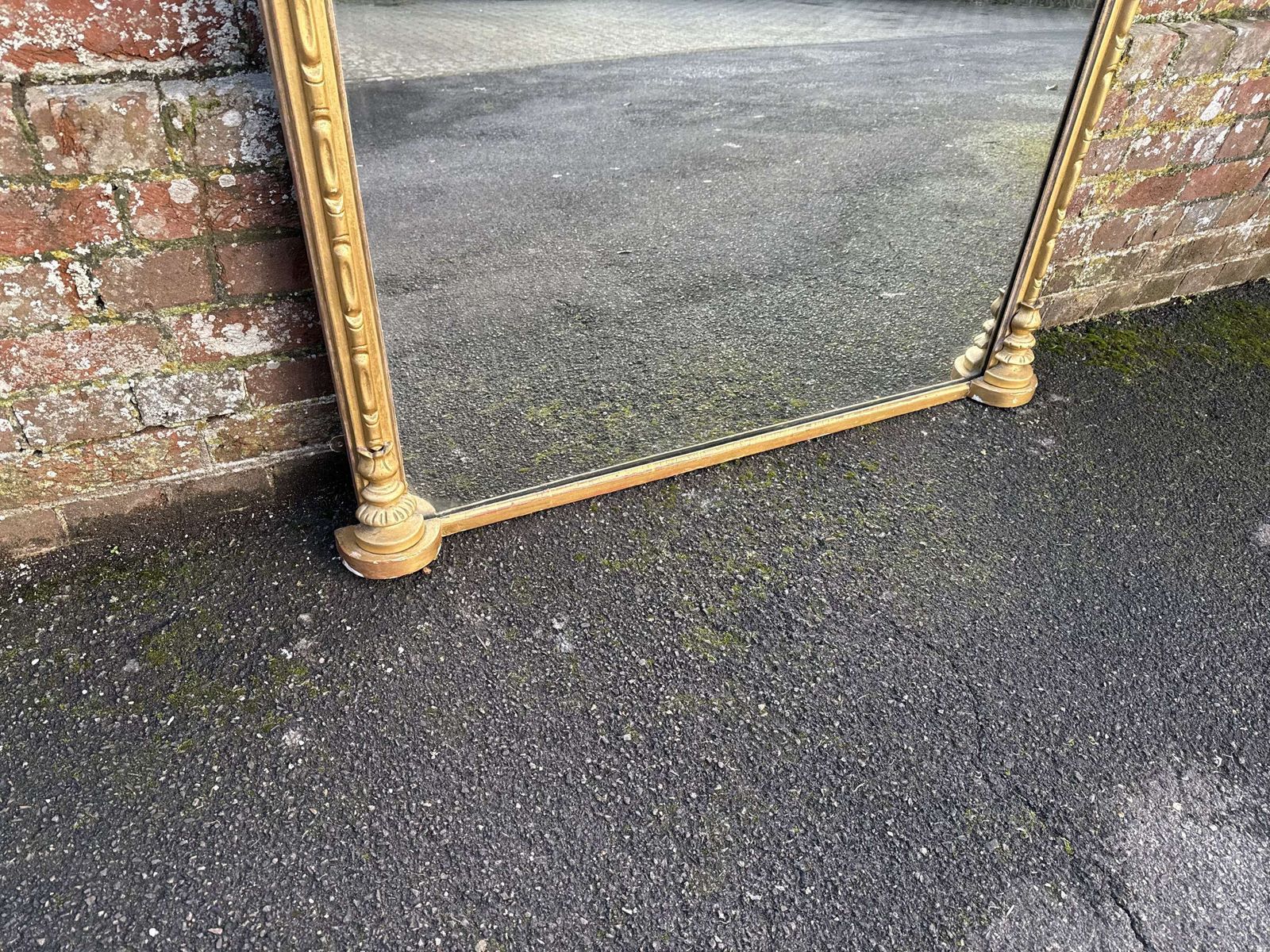 A Stunning Large Antique English 19th C Gilt Overmantle Mirror. photo 1250.0