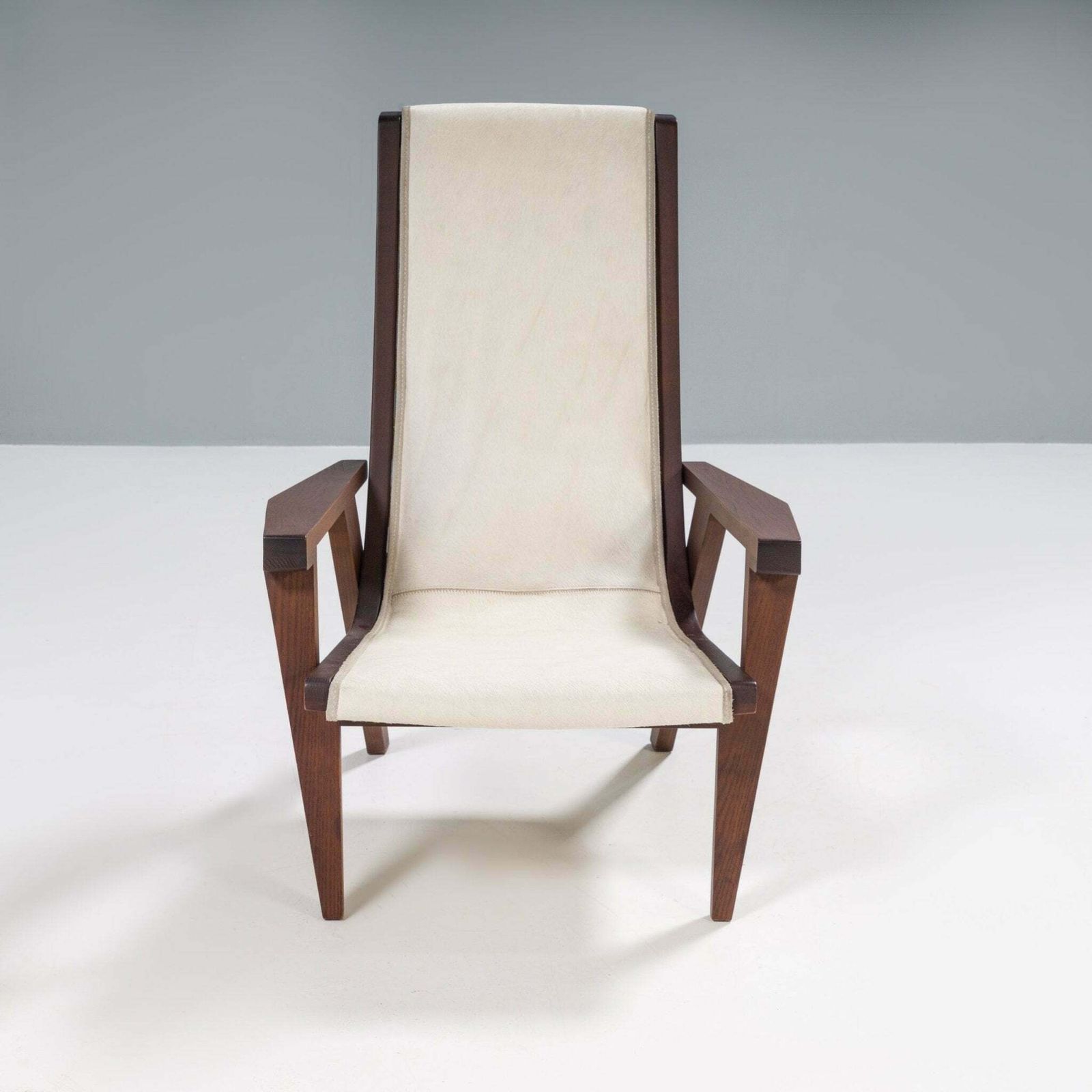 B&B Italia By Antonio Citterio Cream Pony Hair Leather J.J. Armchair photo furniture