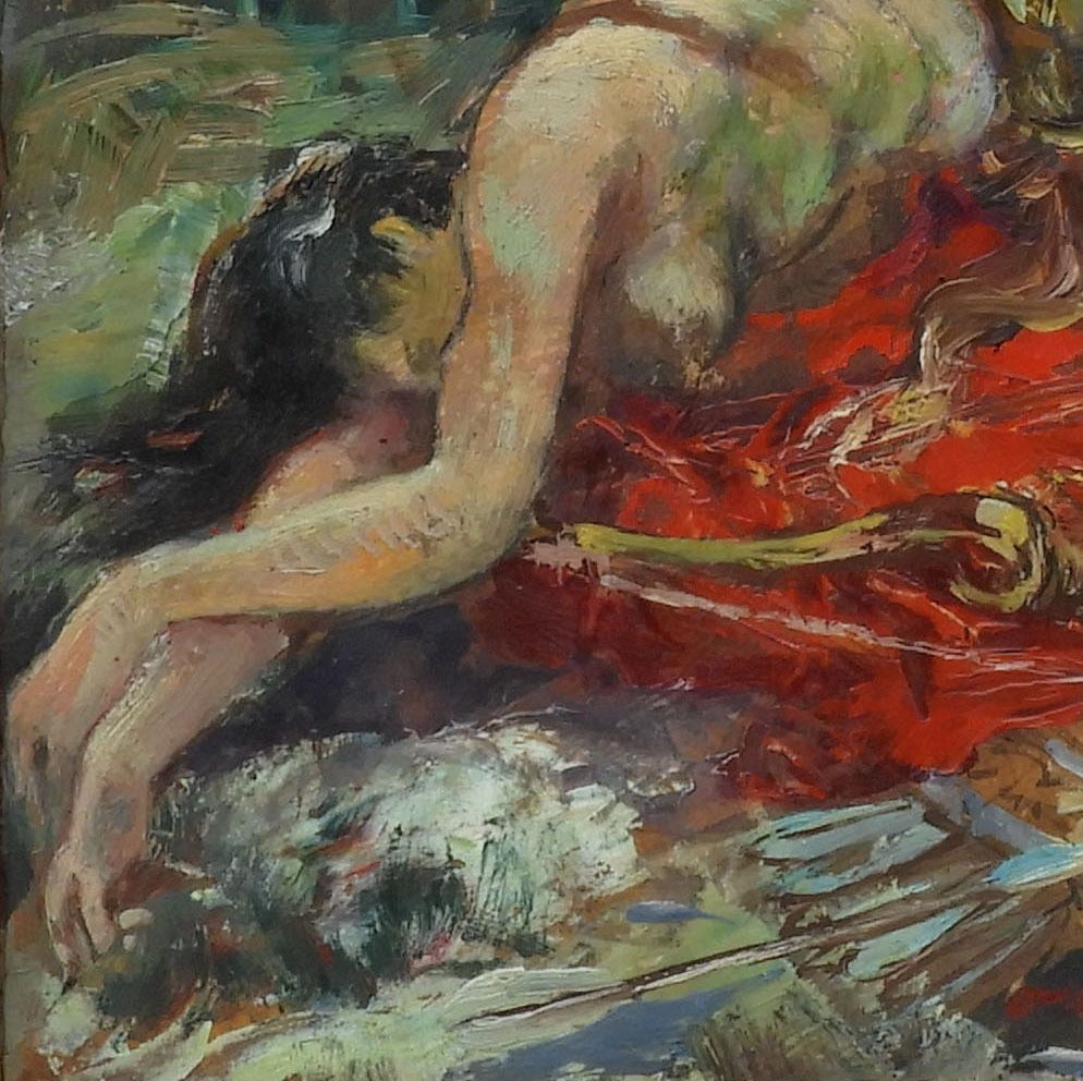 photo for sale ‘The Death Of Penthesilea’ Oil Painting By André Hofer (1890  1973)