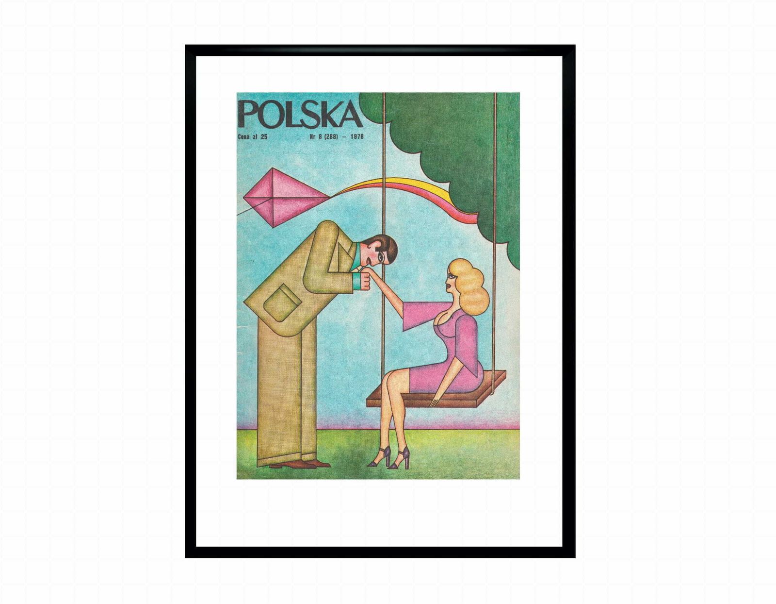Two Framed Covers Of Polska Magazine, "Bonjour Madame", Author. Andrzej Krajewski 1978 photo for sale