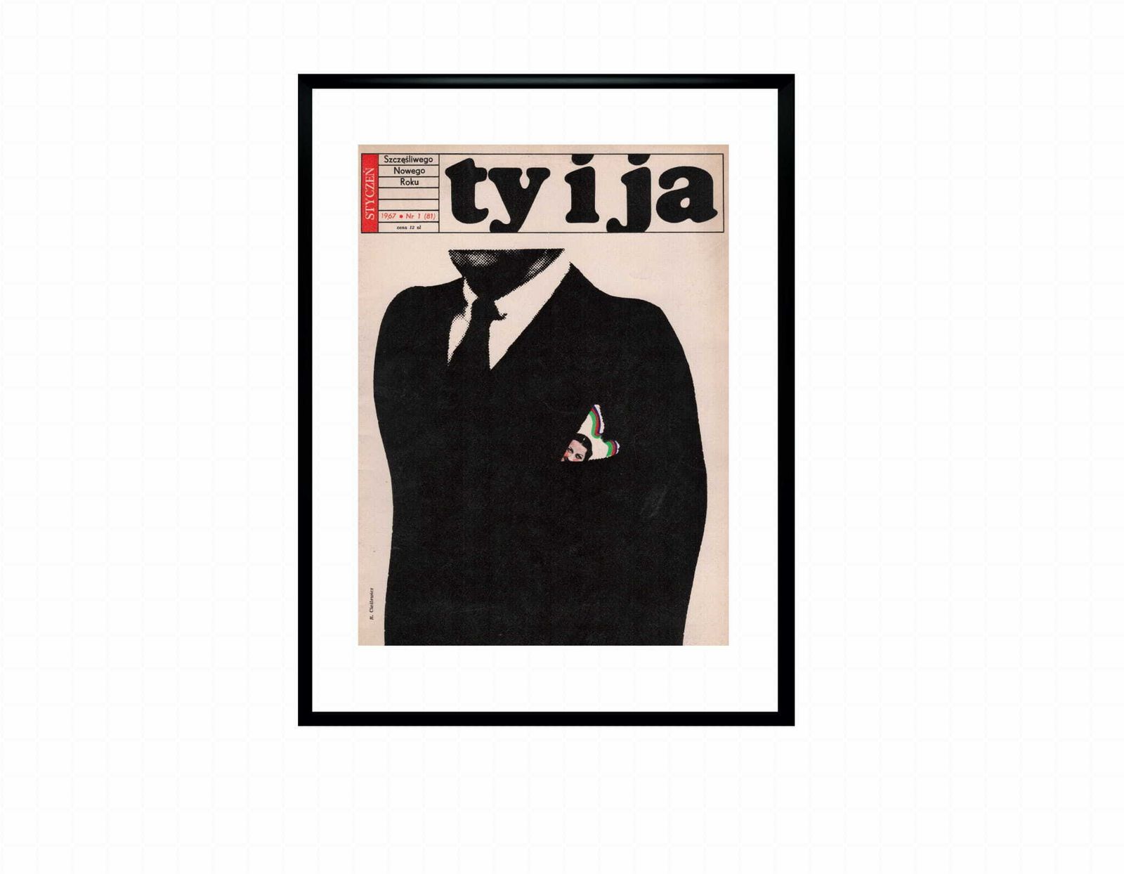 Framed Cover Of The Monthly Magazine Ty I Ja, 01/1967, Author: Roman Cieślewicz photo furniture