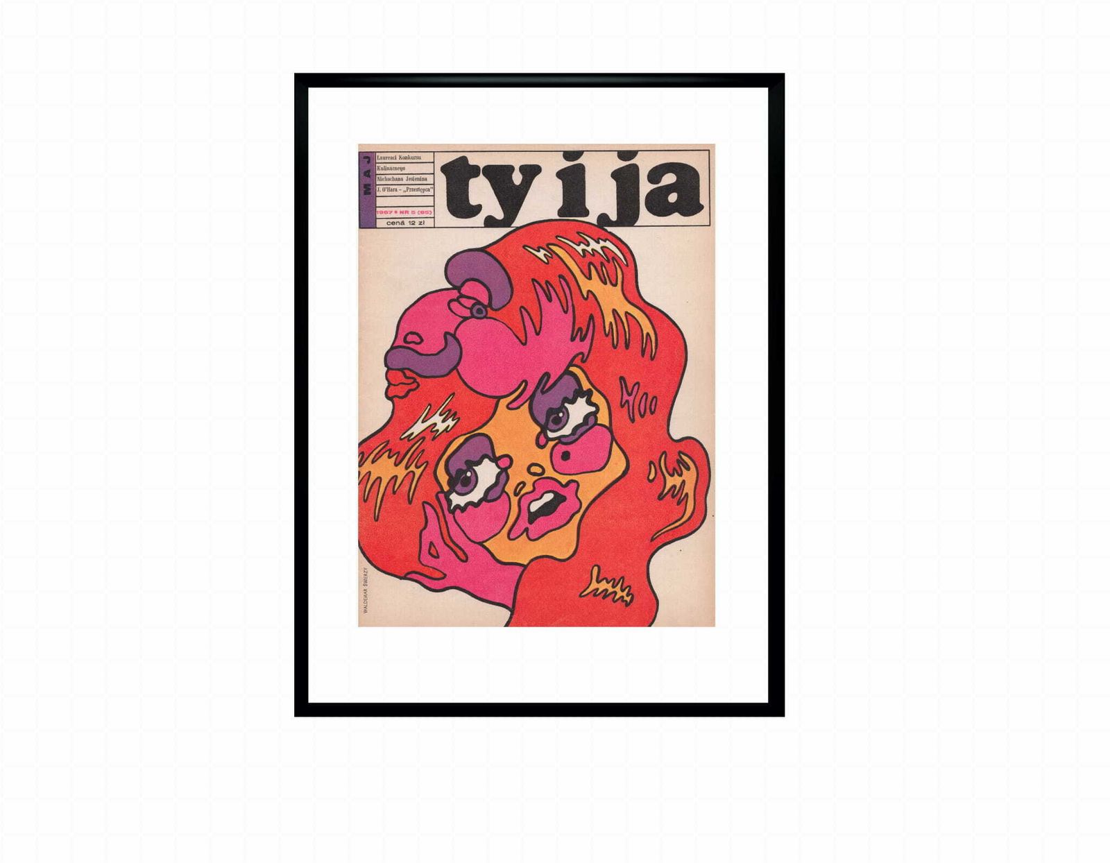 Framed Cover Of The Monthly Magazine Ty I Ja, 05/1967, Author: Waldemar świerzy photo furniture