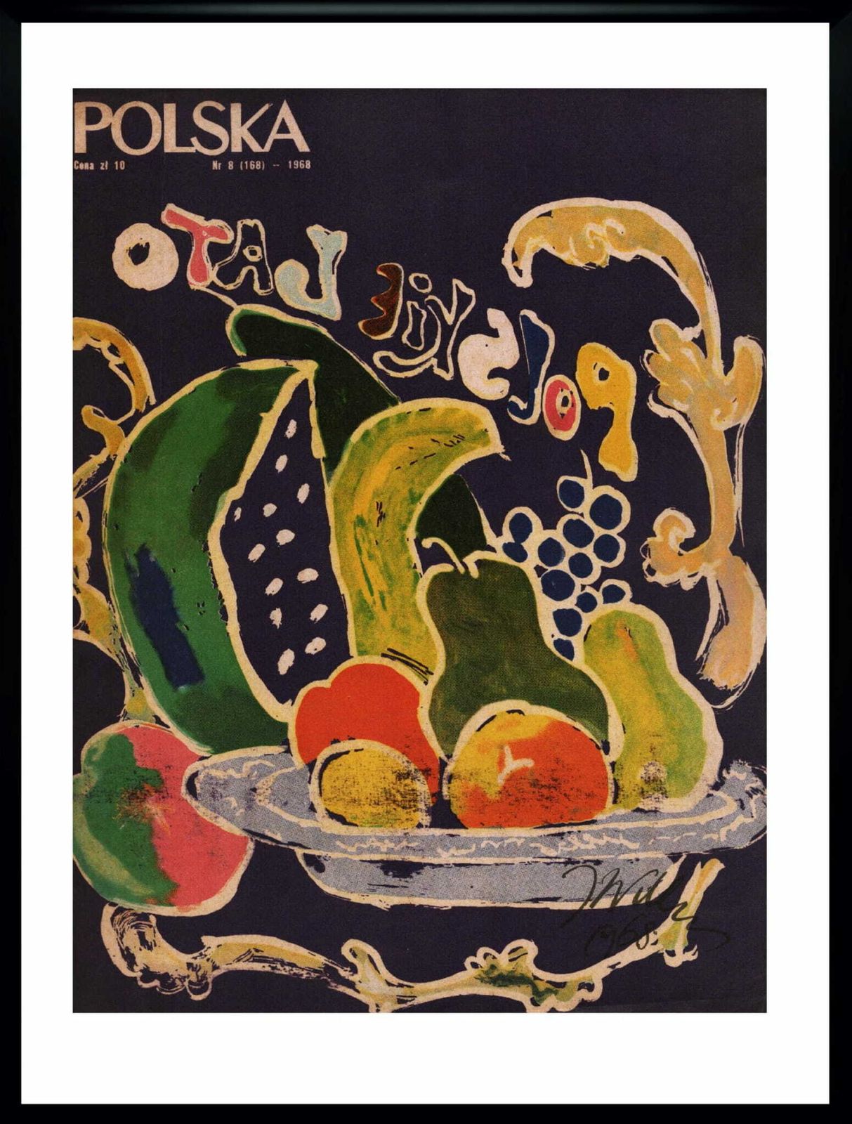 Two Framed Covers Of Polska, 1968, Cars. Joseph Wilkoń photo for sale