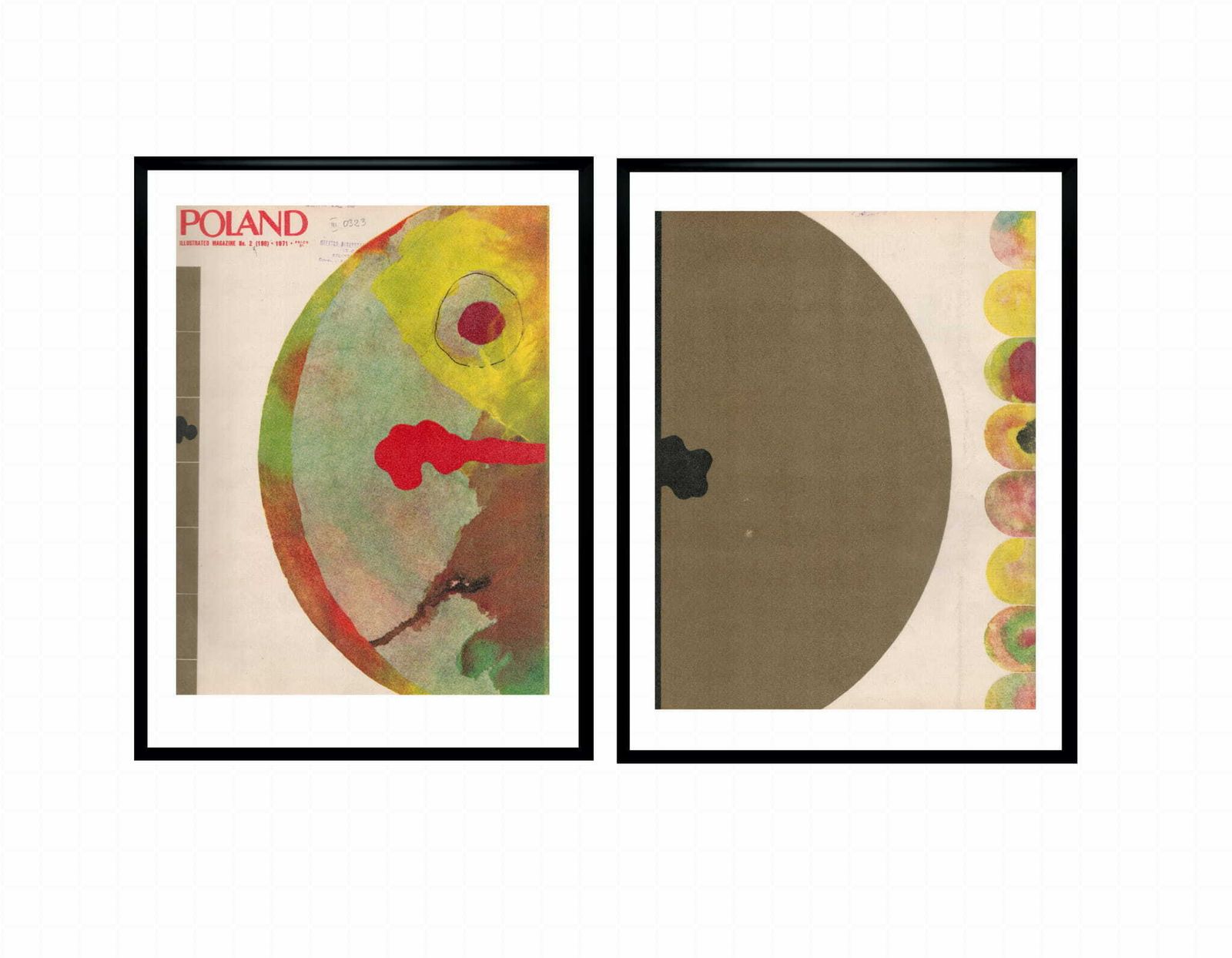 Two Framed Covers Of Polska Magazine, February 1971, Cars. Maciej Urbaniec photo for sale