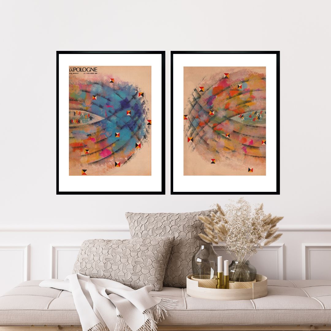Two Framed Covers Of The Monthly Polska (French Edition) From 1968, Author. Andrzej Pilich